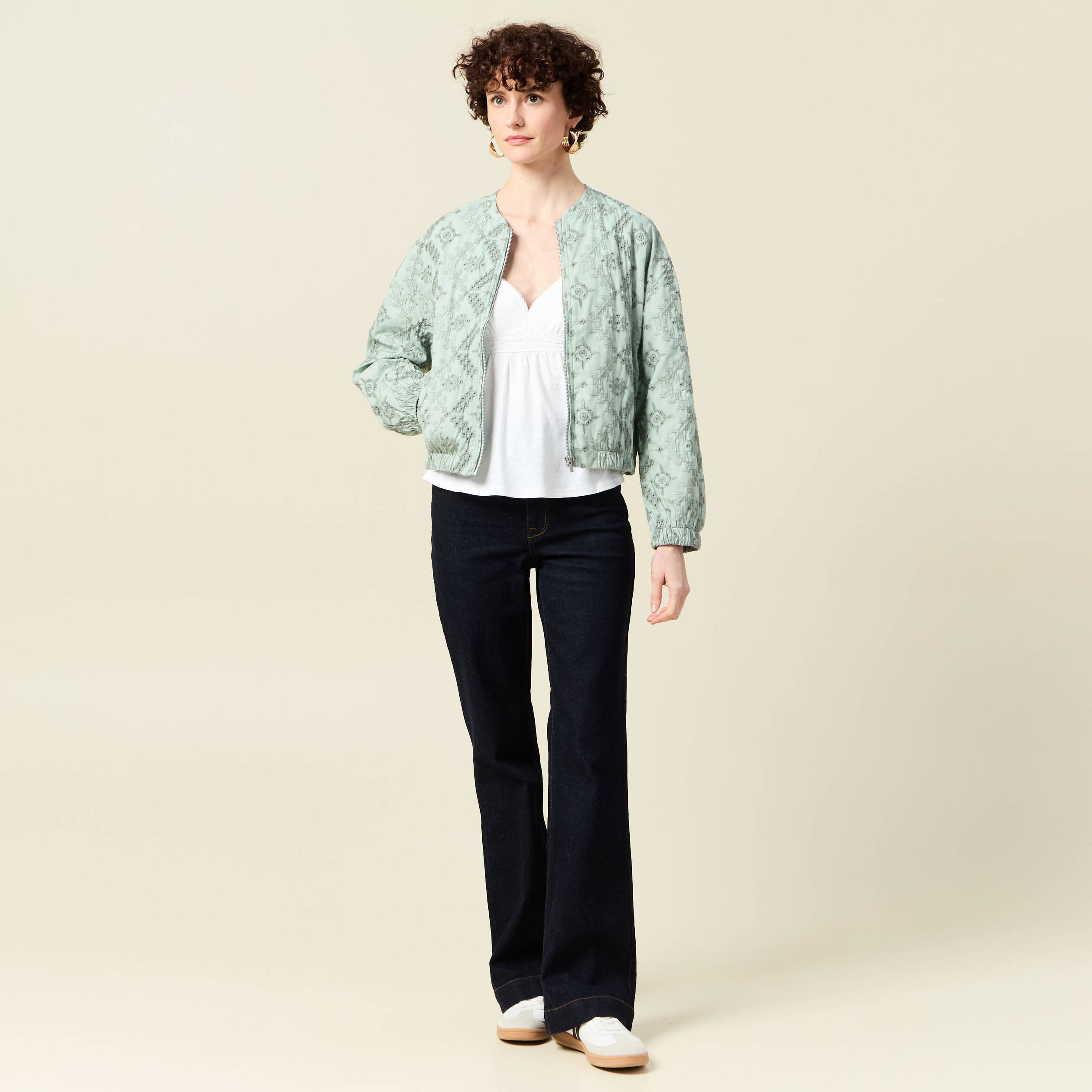 veste broderie anglaise vert clair femme Veste broderie anglaise vert clair femme