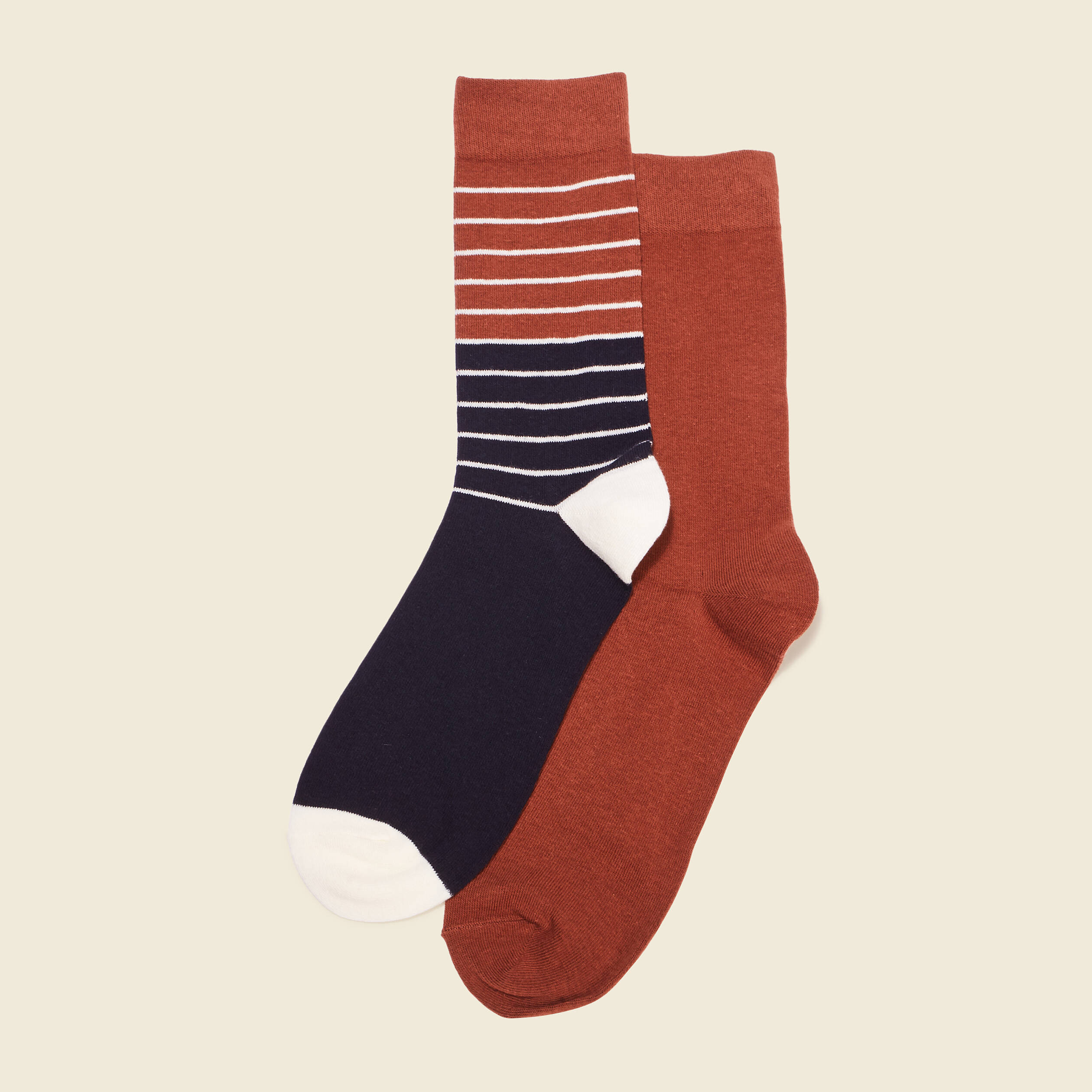 Lot 2 paires de chaussettes marron cognac homme Bonobo