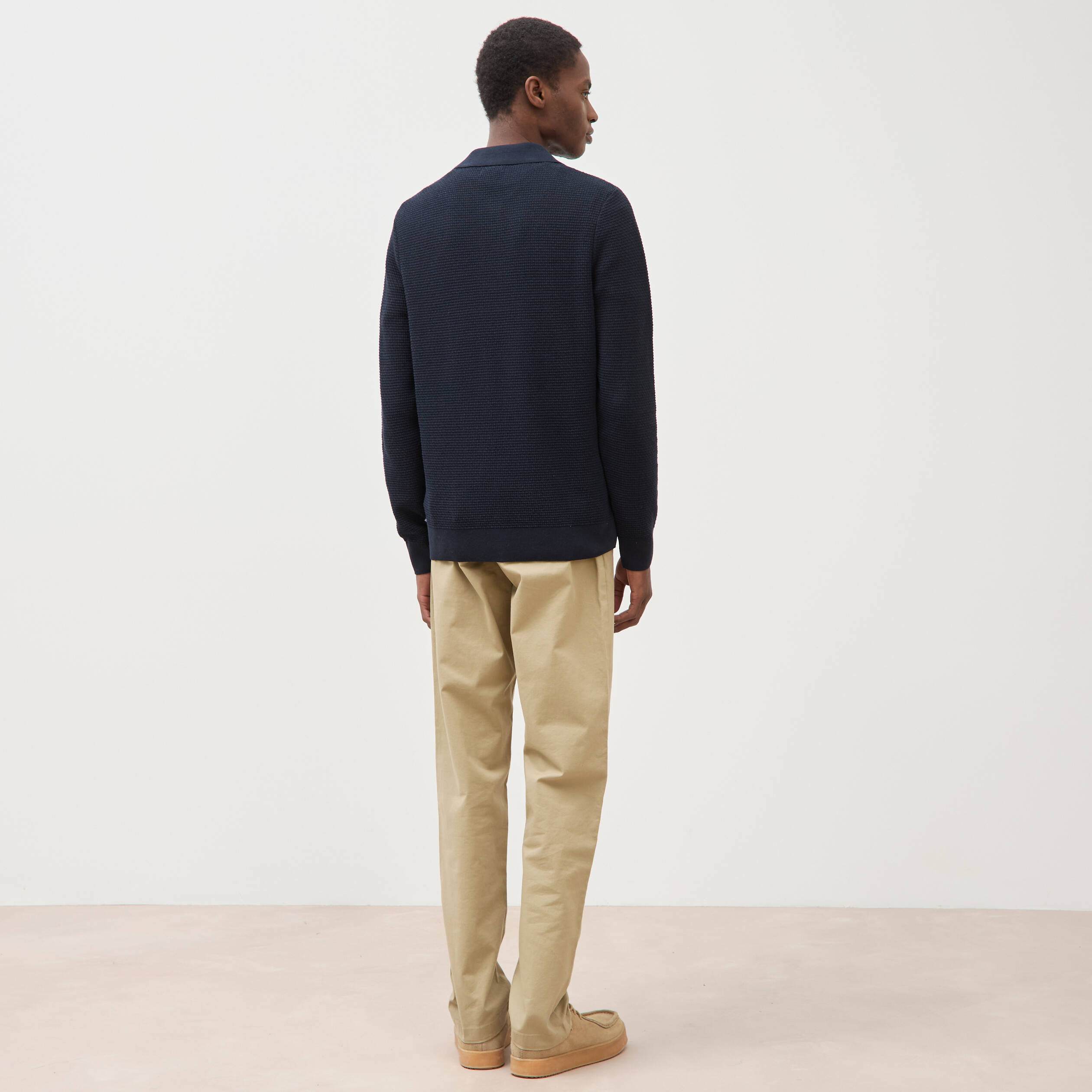 Pull manches longues bleu marine homme