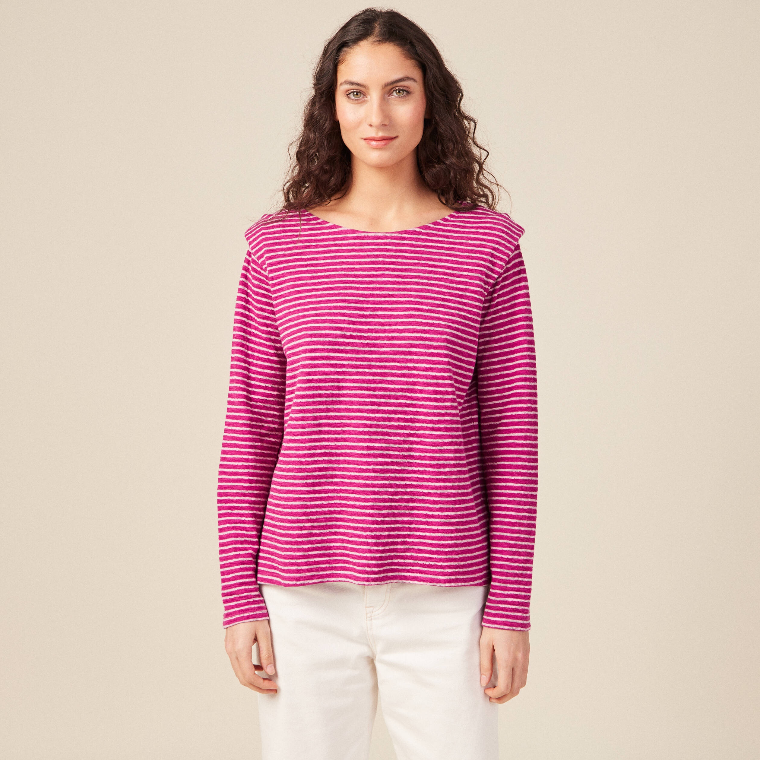 t shirt manches longues violet clair femme T-shirt manches longues violet clair femme