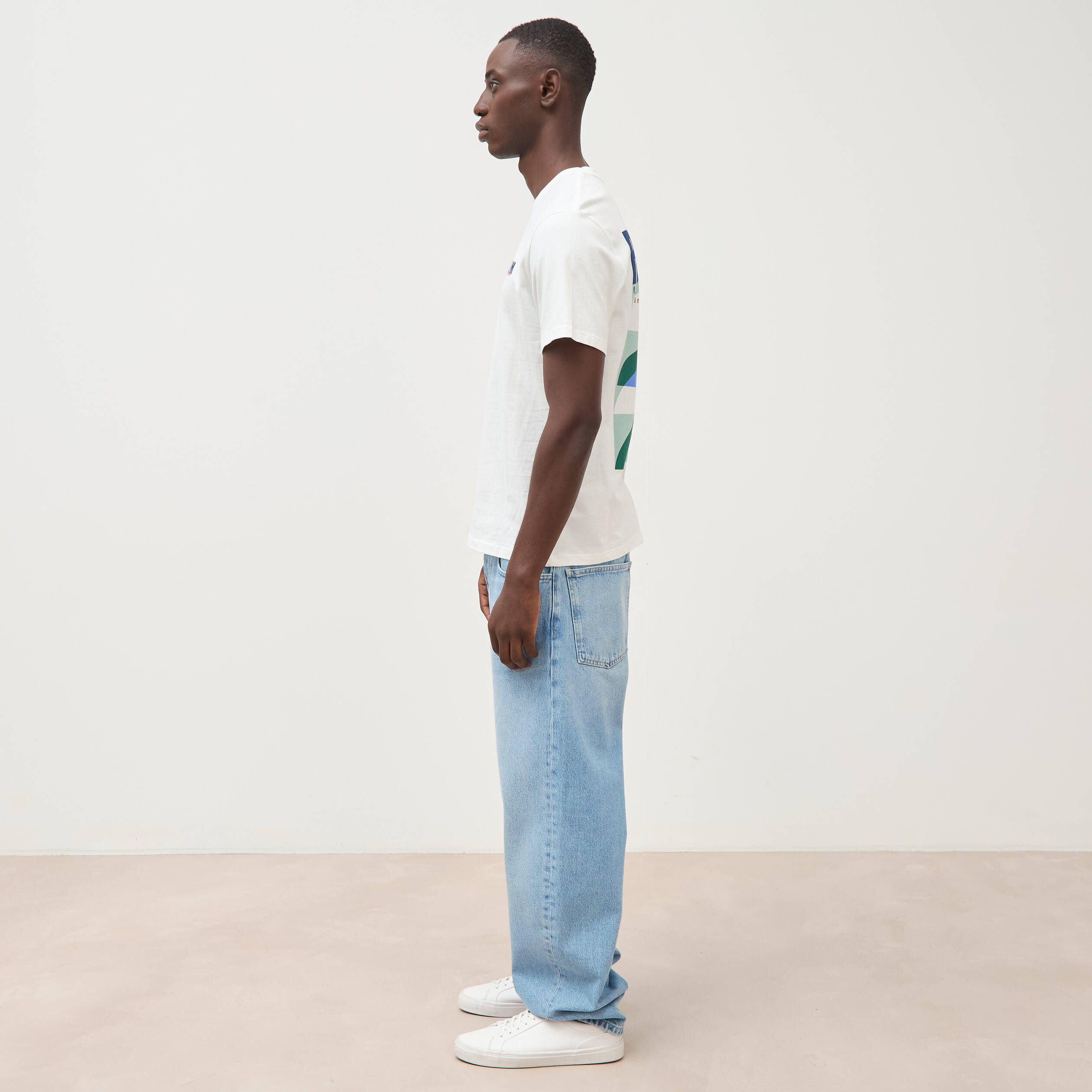 T-shirt en coton ecru homme
