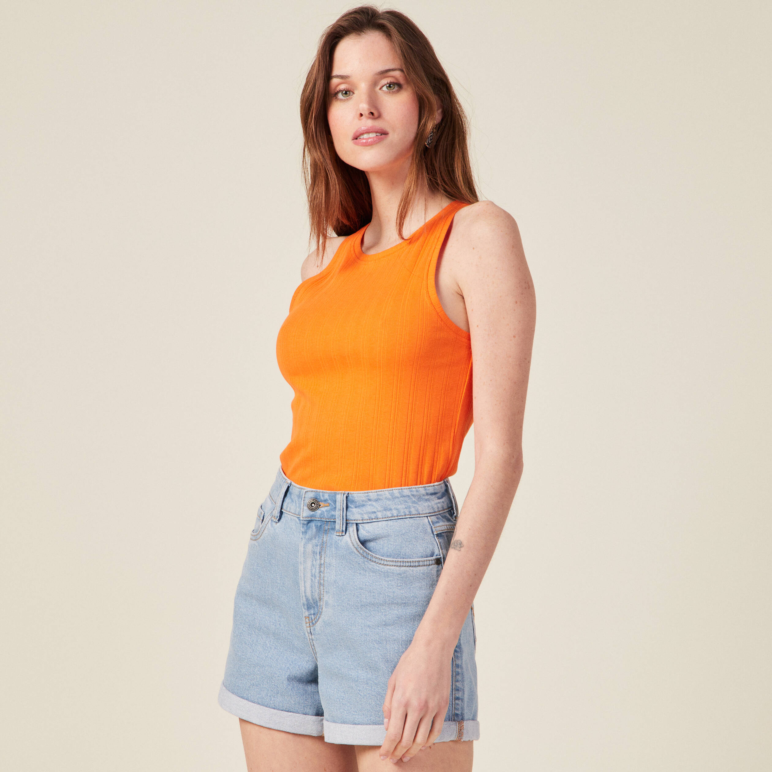 Débardeur sales orange femme