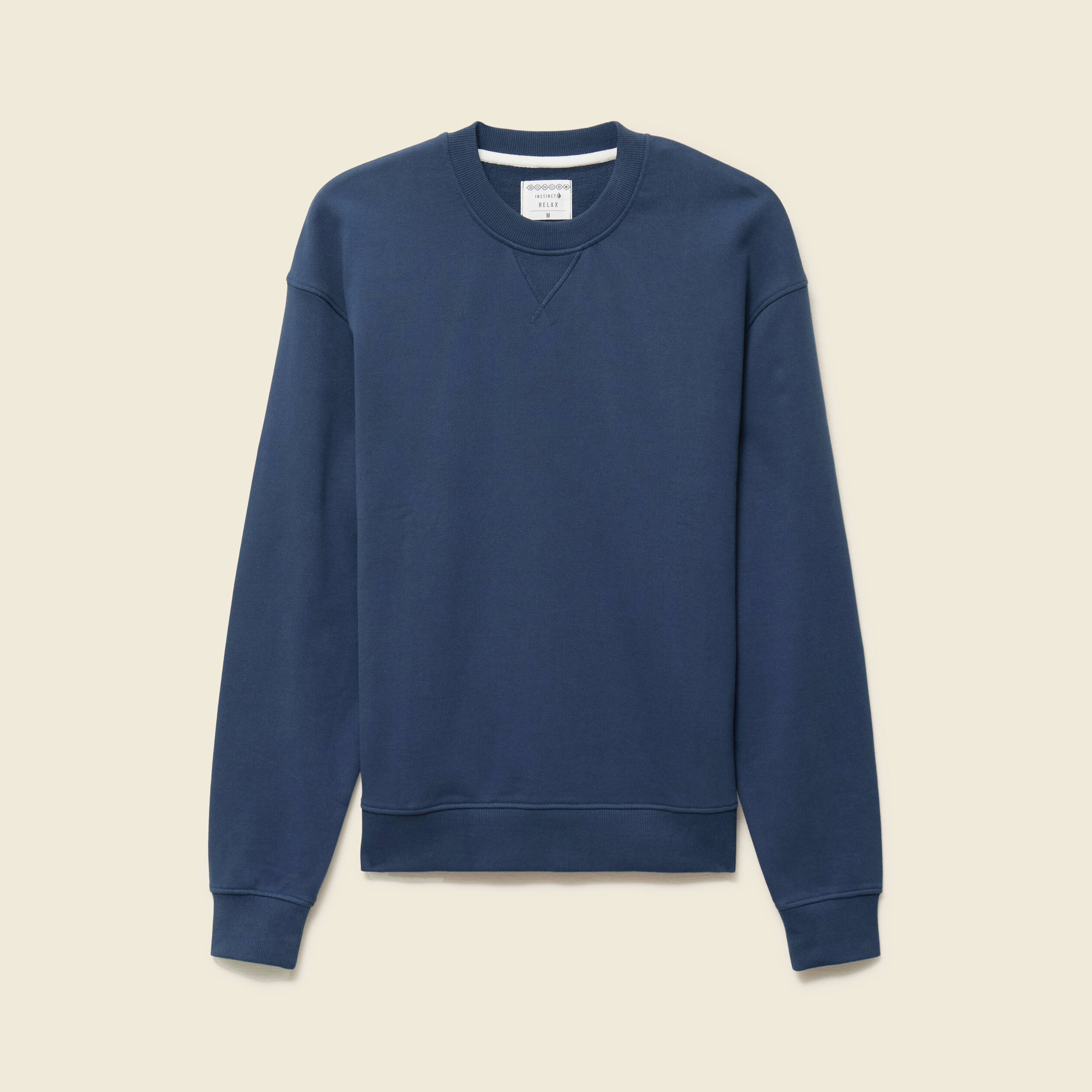 Sweat manches longues en coton bleu marine homme