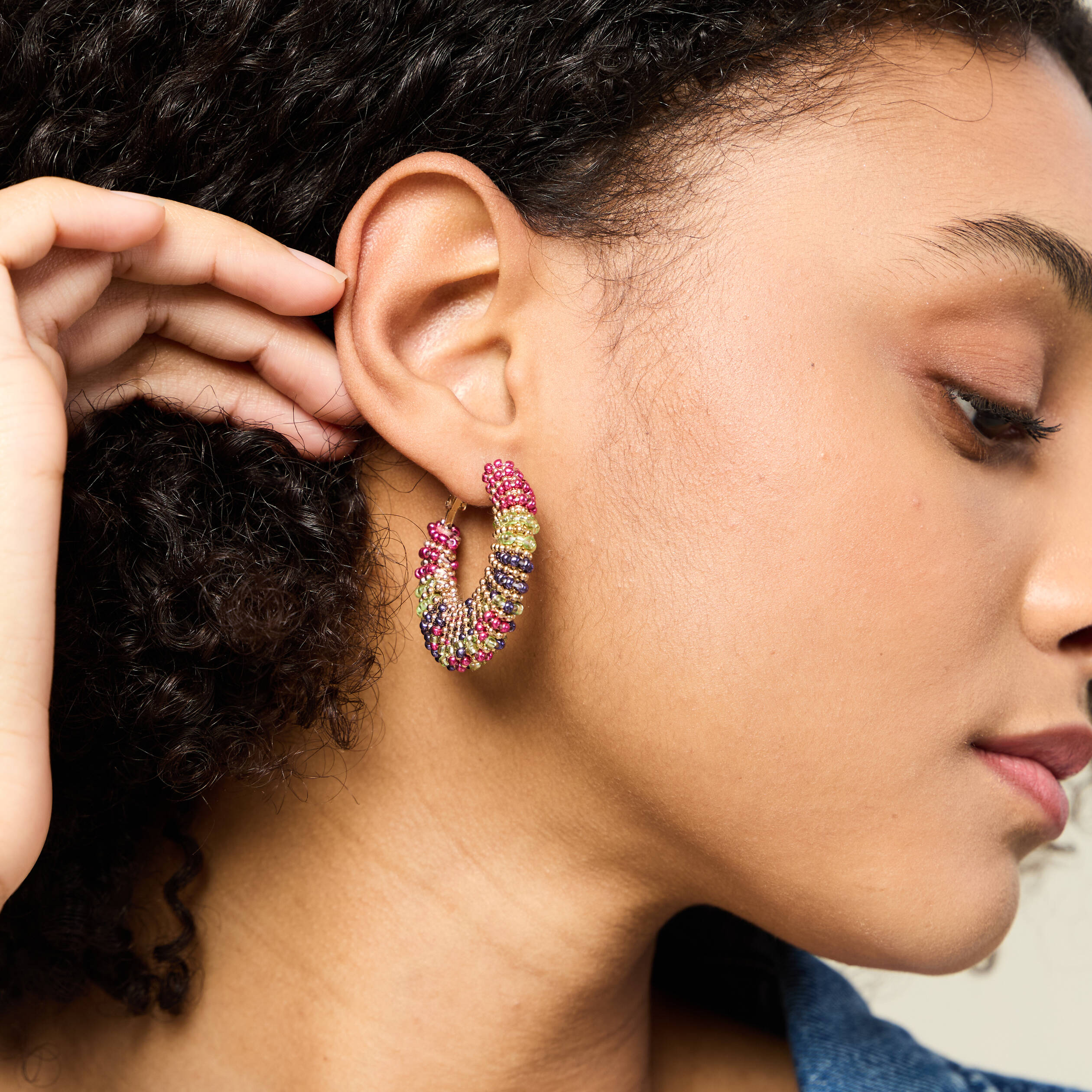boucles doreilles creoles multicolore femme Boucles d'oreilles créoles multicolore femme