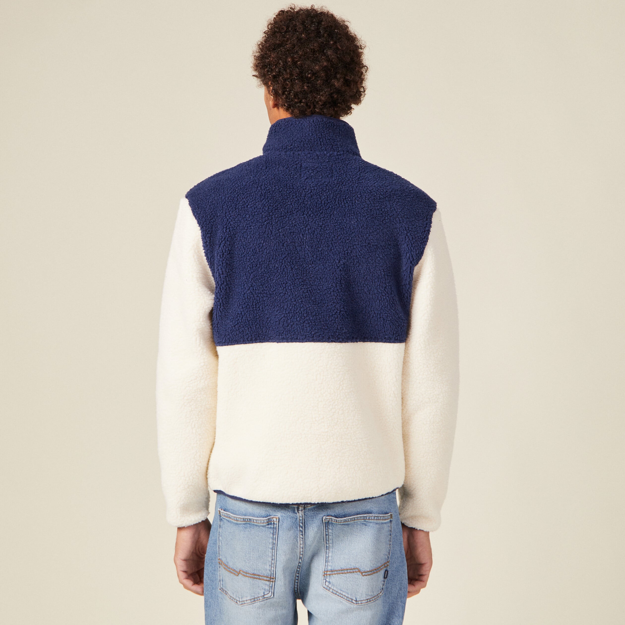 Sweat manches longues zipp&eacute; vert fonc&eacute; homme