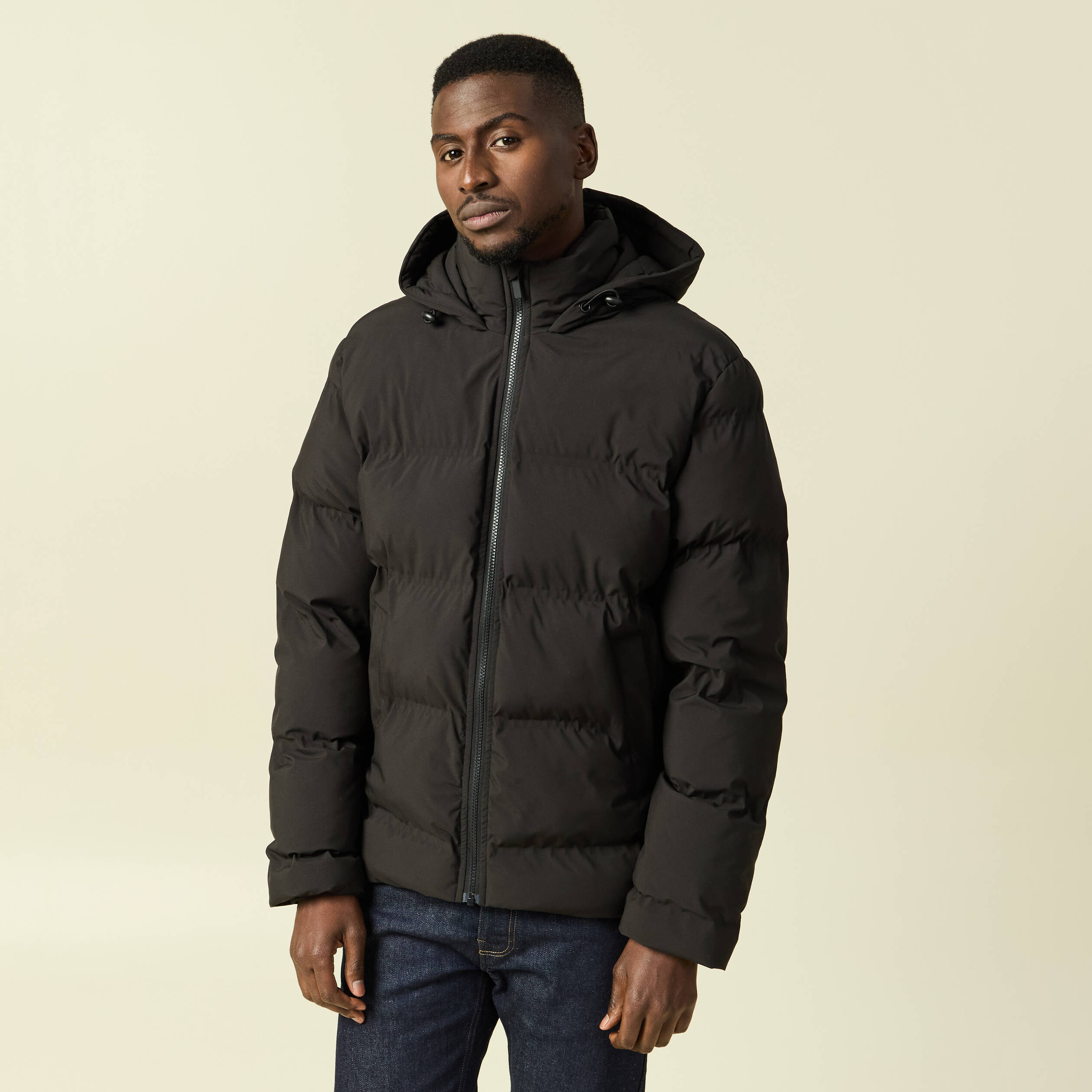 Doudoune avec capuche noir homme