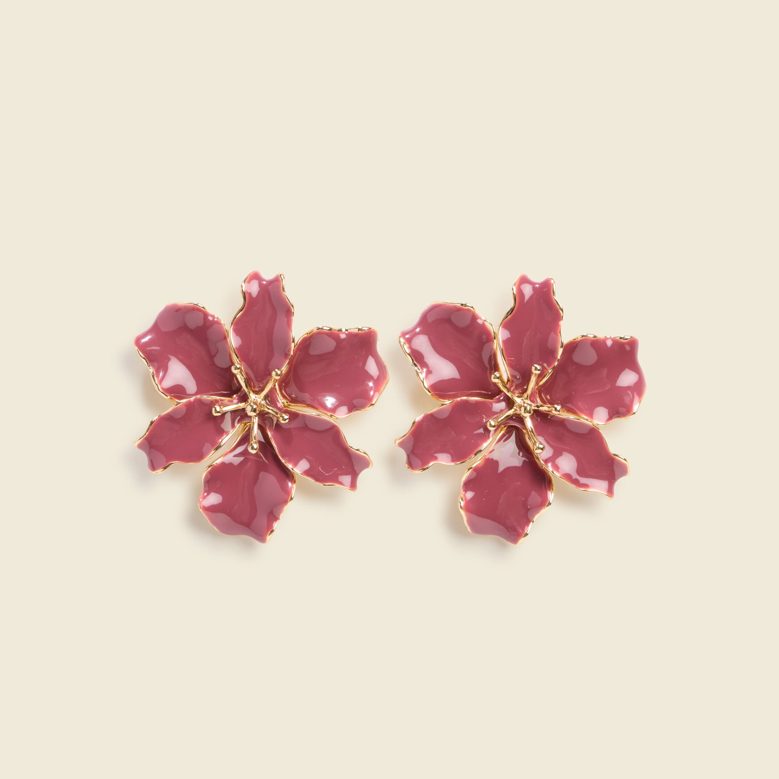 Boucles d'oreilles forme fleur mauve femme
