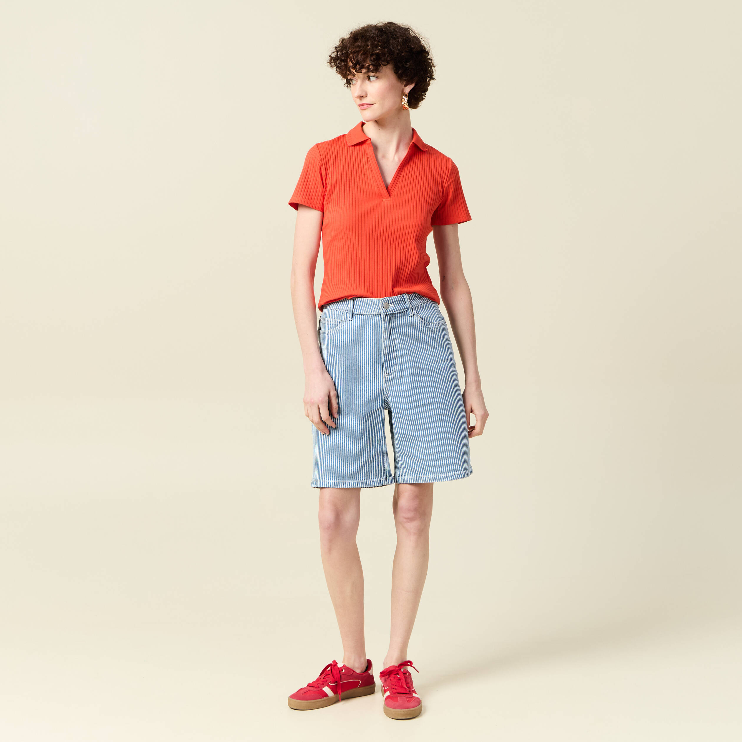 polo manches courtes orange femme Polo manches courtes orange femme