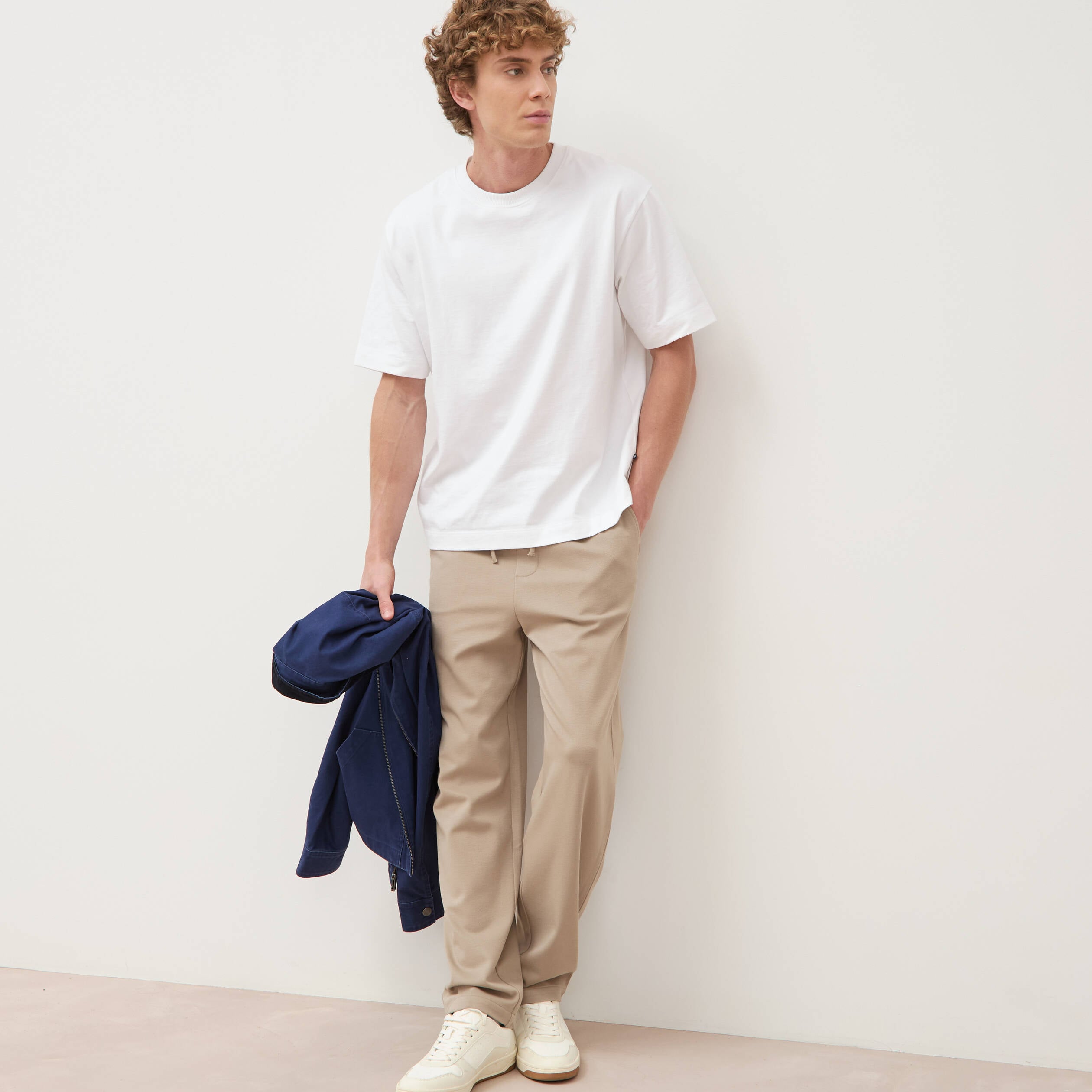 Pantalon large longueur 32 taupe homme