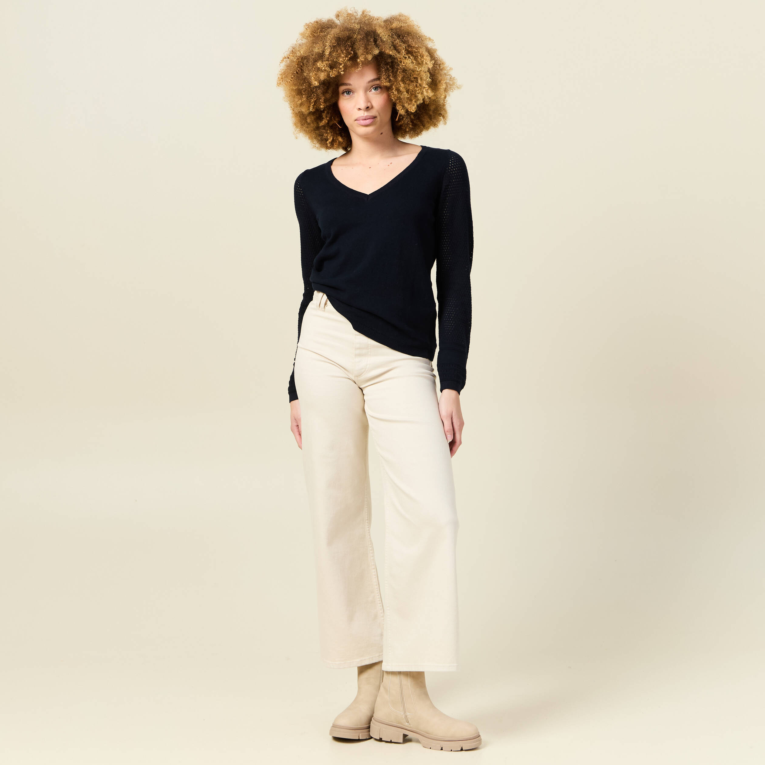 pull a manches longues bleu marine femme Pull à manches longues bleu marine femme