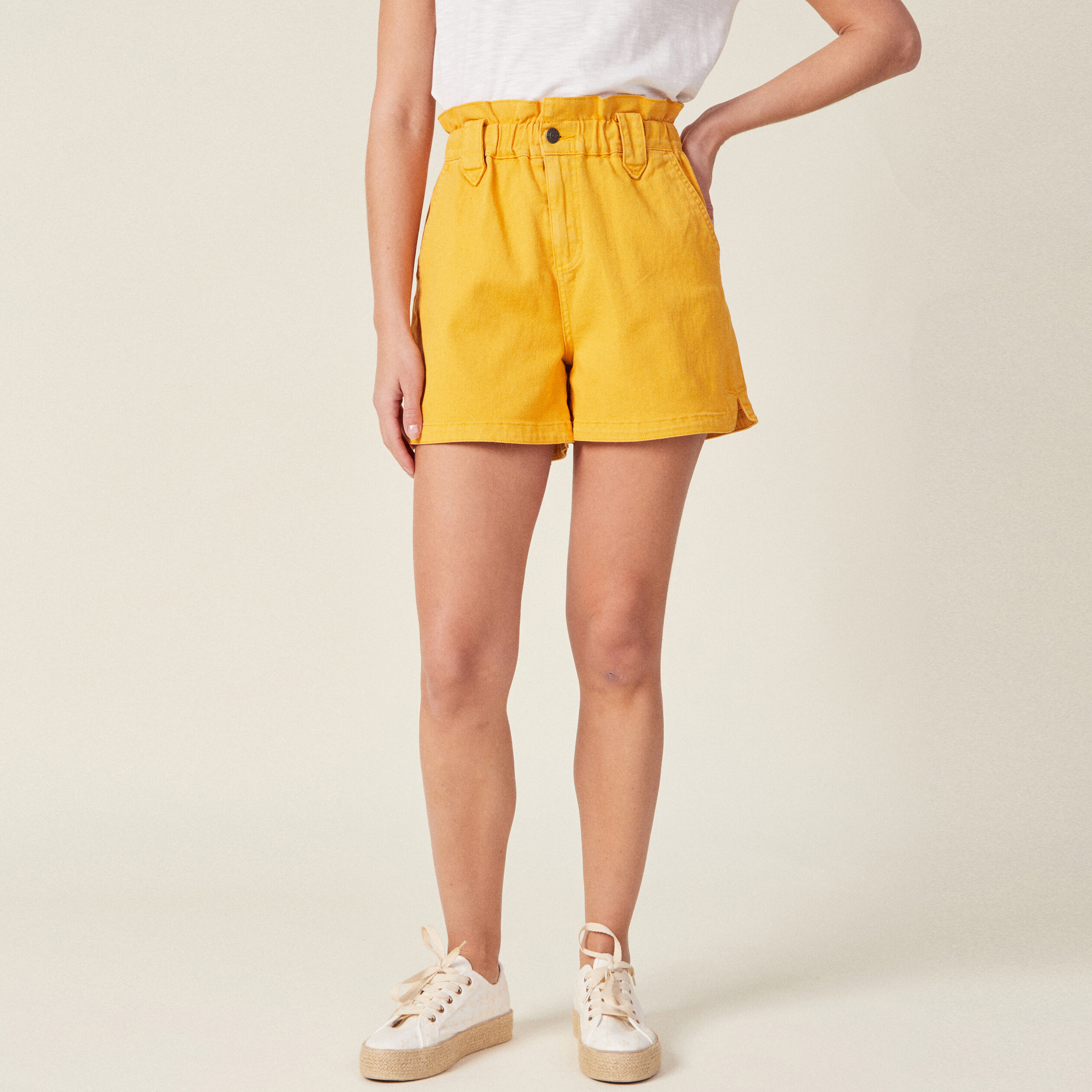 Short outlet jaune fille