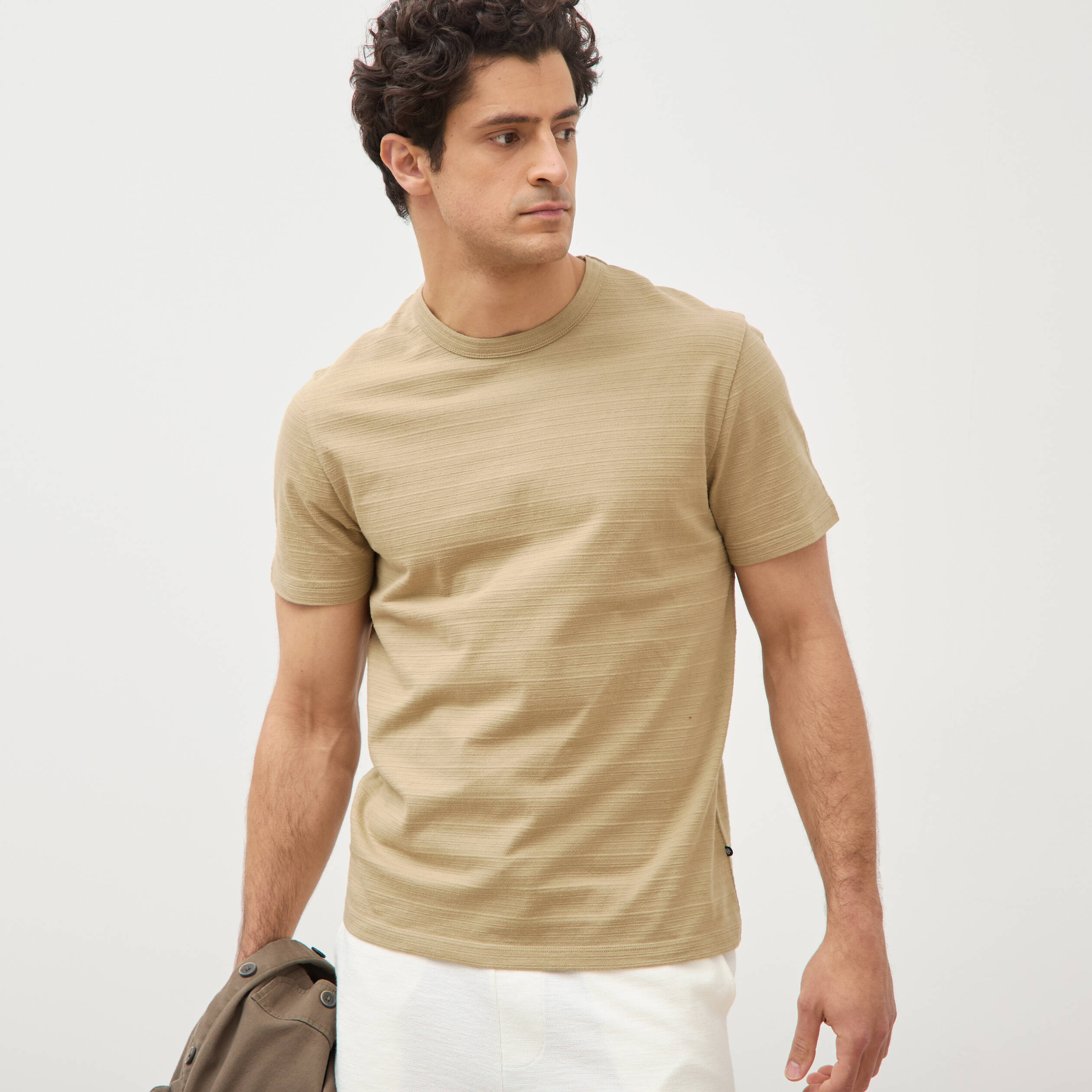 T-shirt manches courtes beige fonce homme