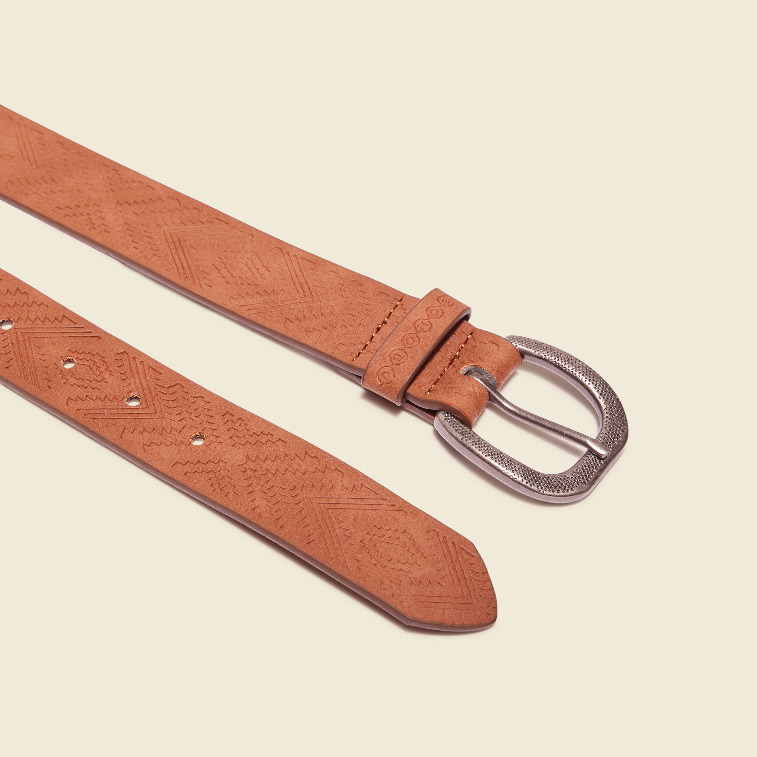 Ceinture embossée marron femme