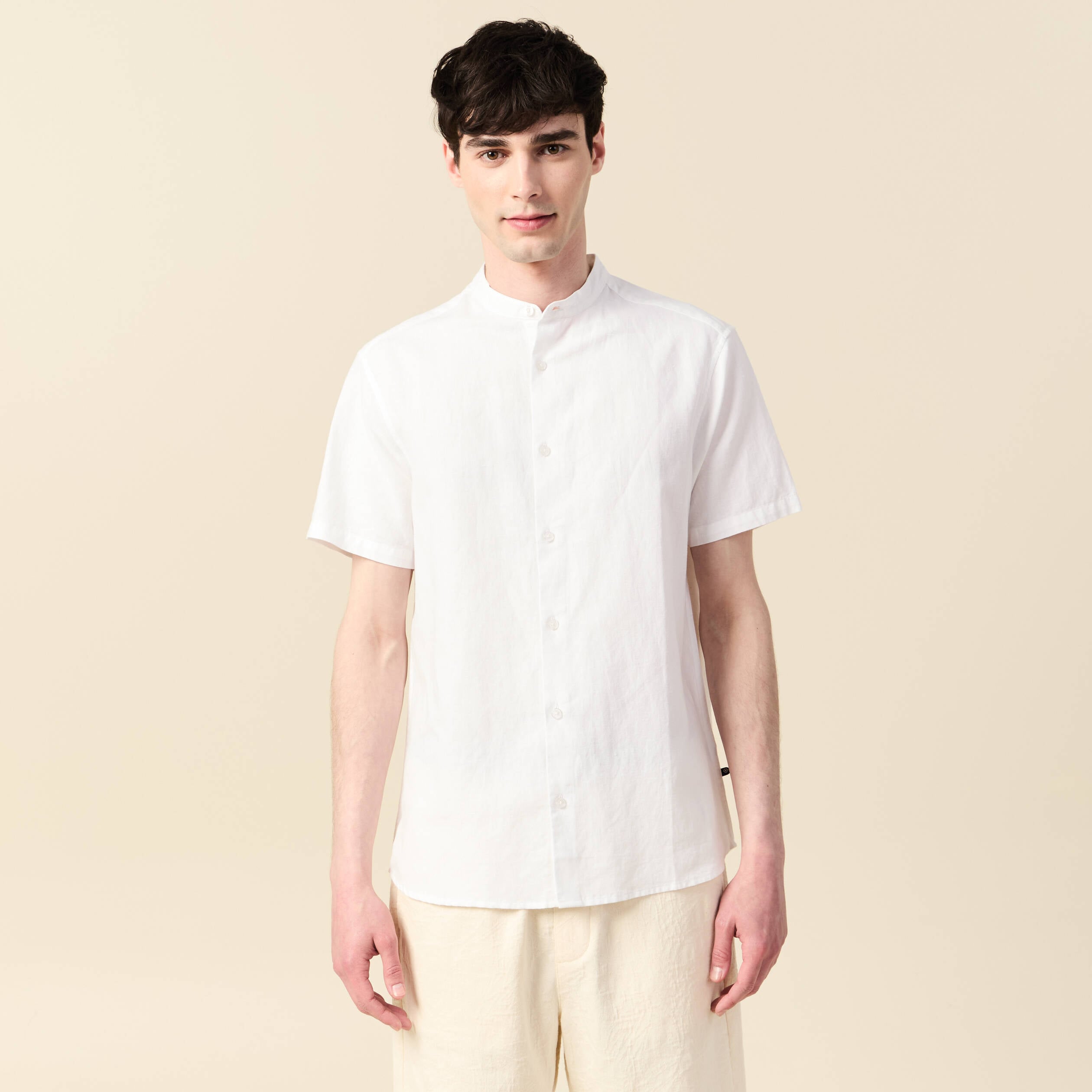 Chemise manches courtes blanc homme