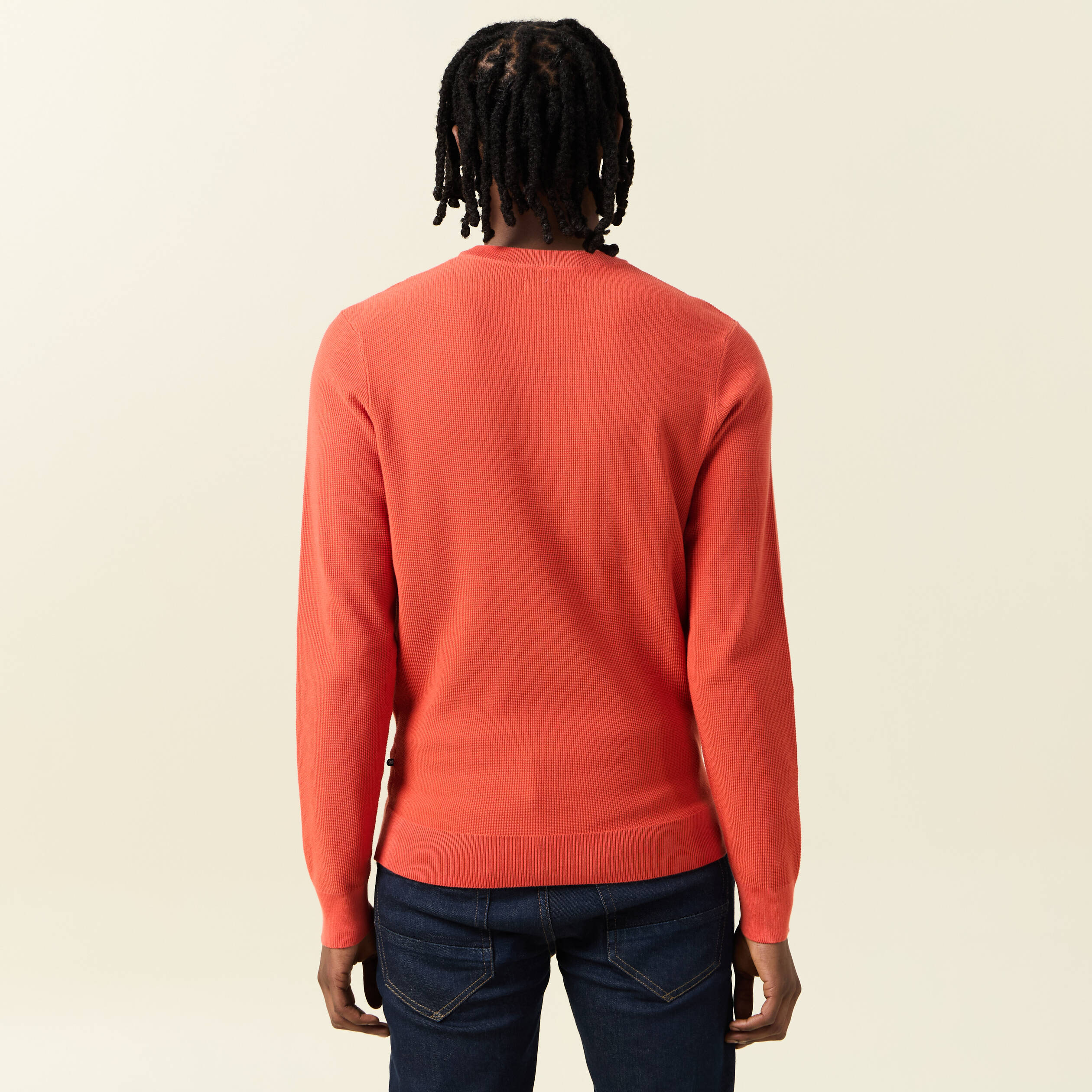 Pull éco-responsable orange homme