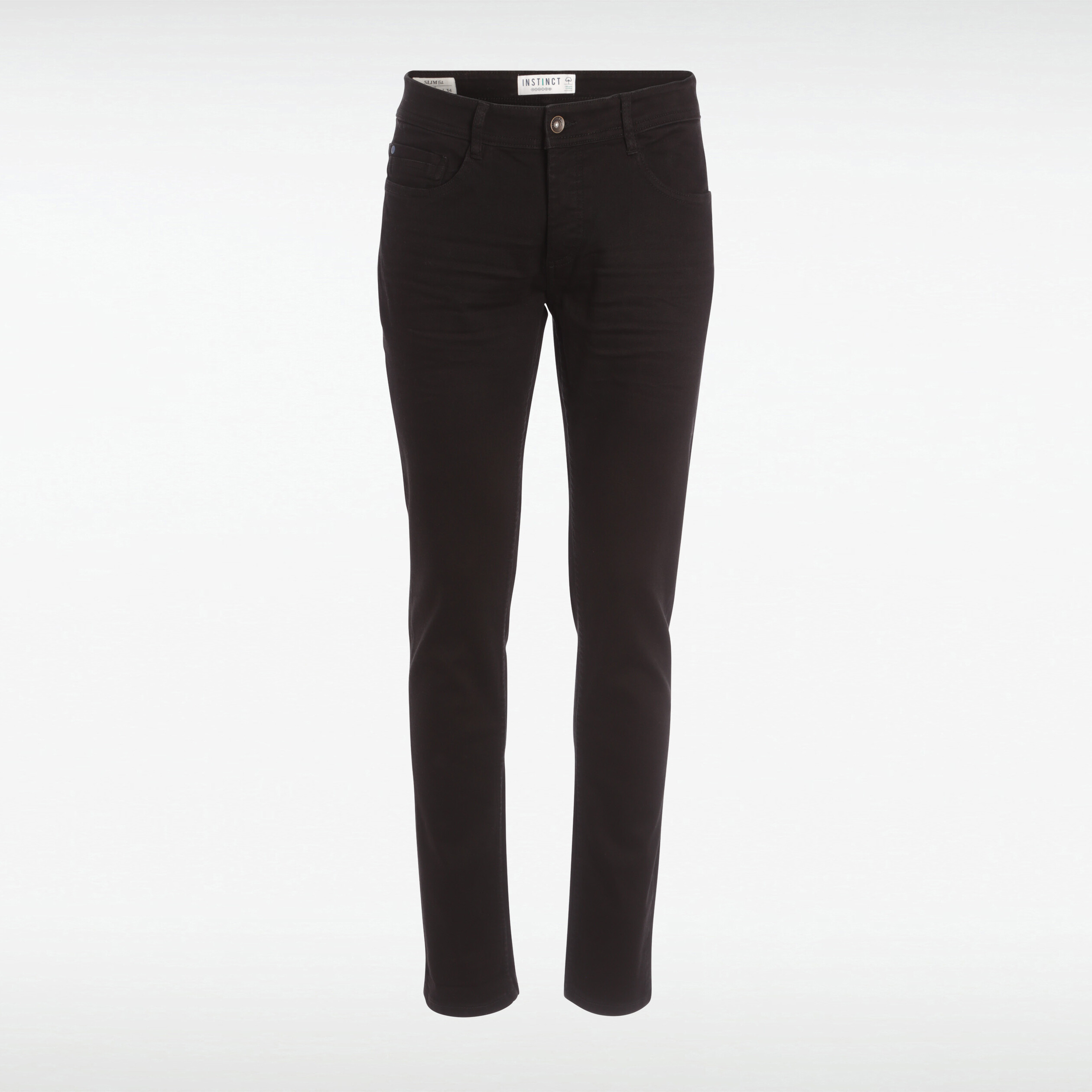 Jeans slim effet used Instinct denim noir homme