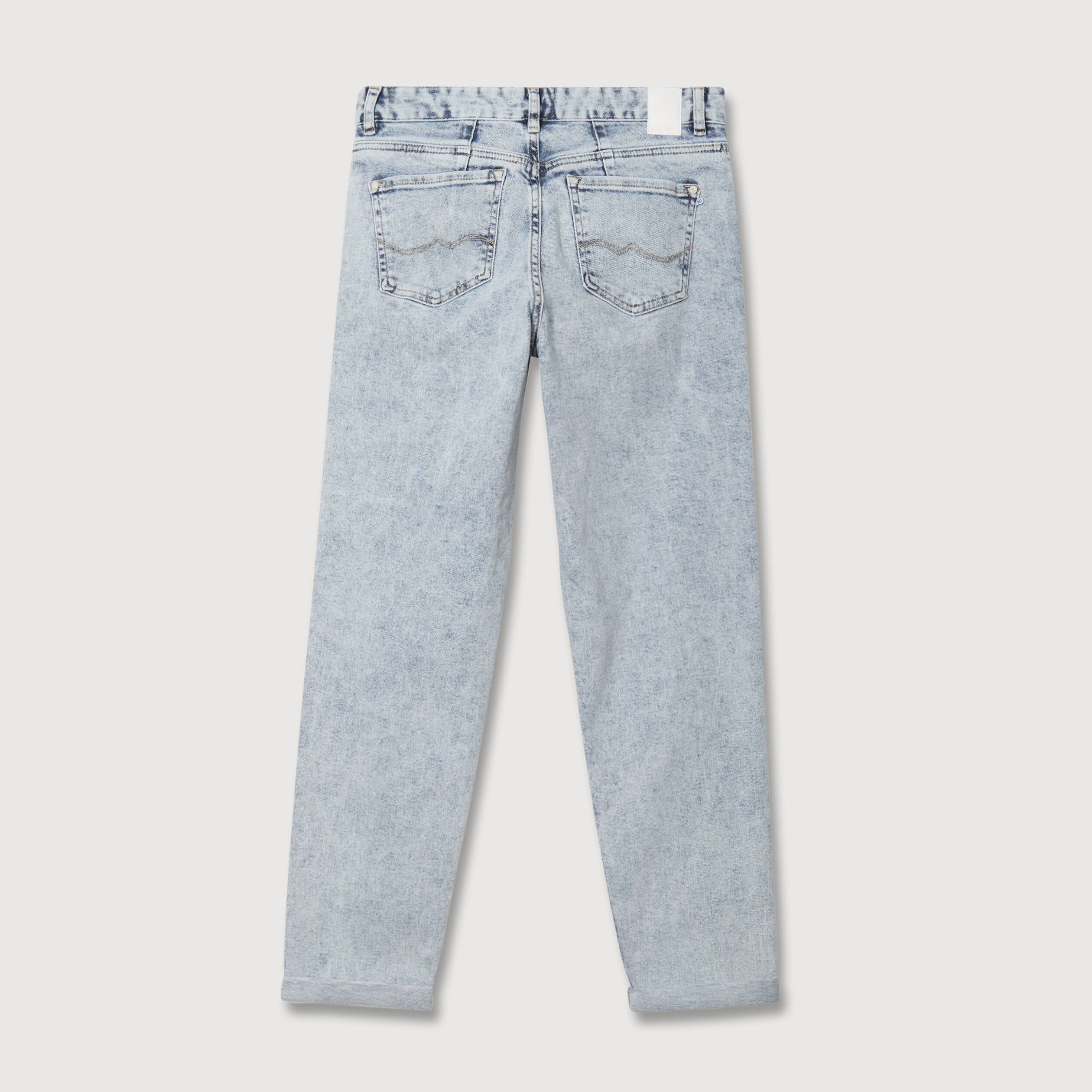 Jeans girlfriend 5 poches denim snow bleu femme
