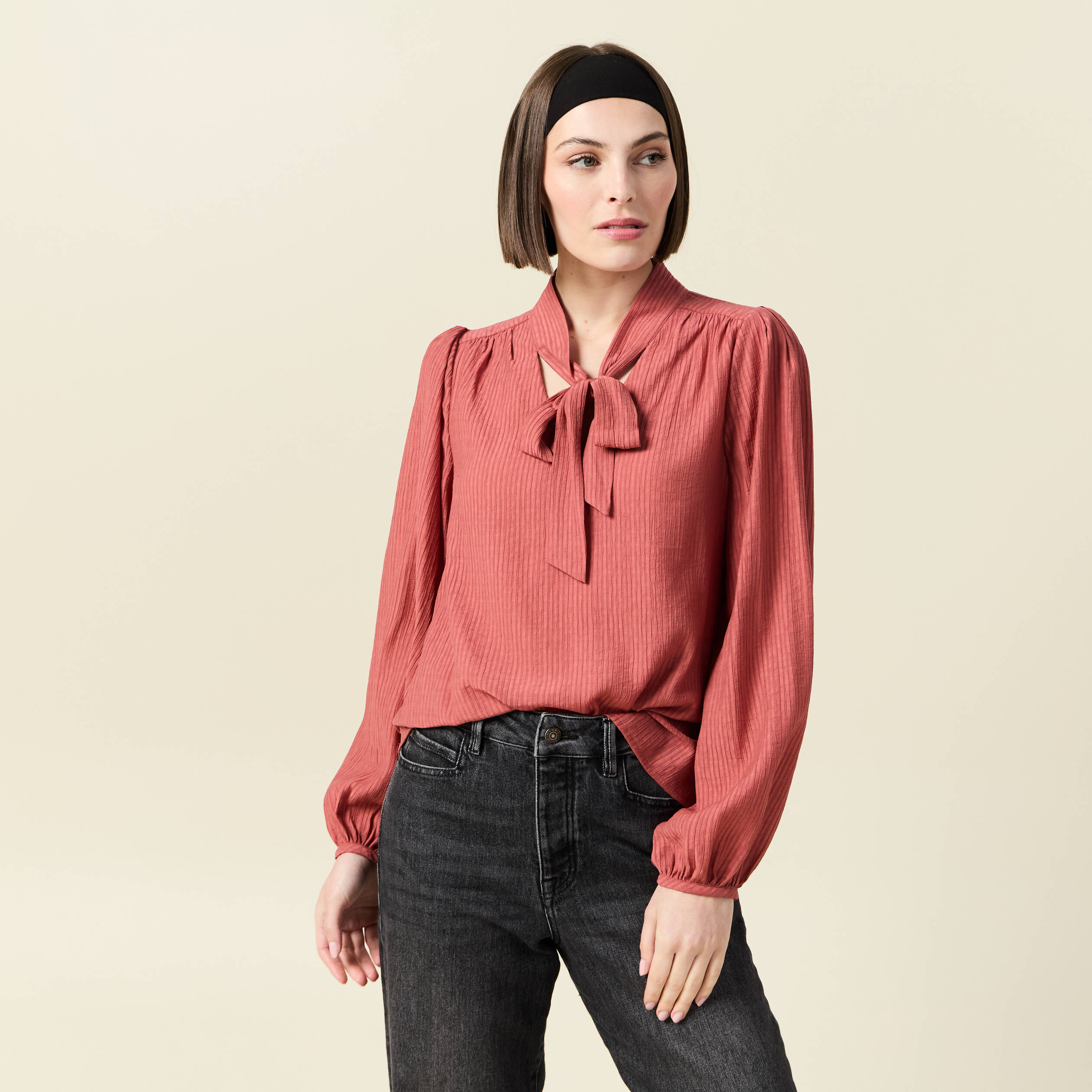 blouse manches longues vieux rose femme Blouse manches longues vieux rose femme