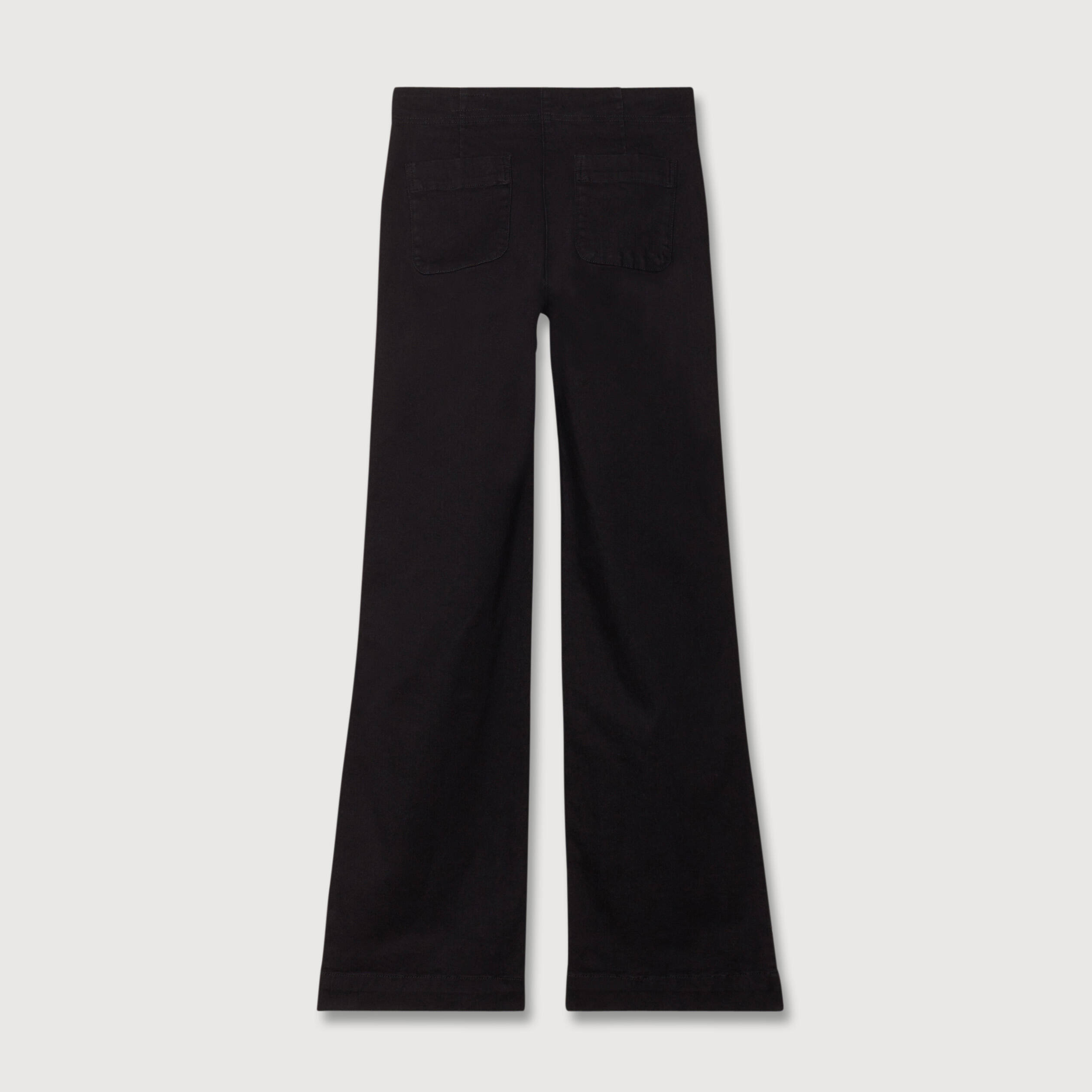 Jeans flare &agrave; pont denim noir femme