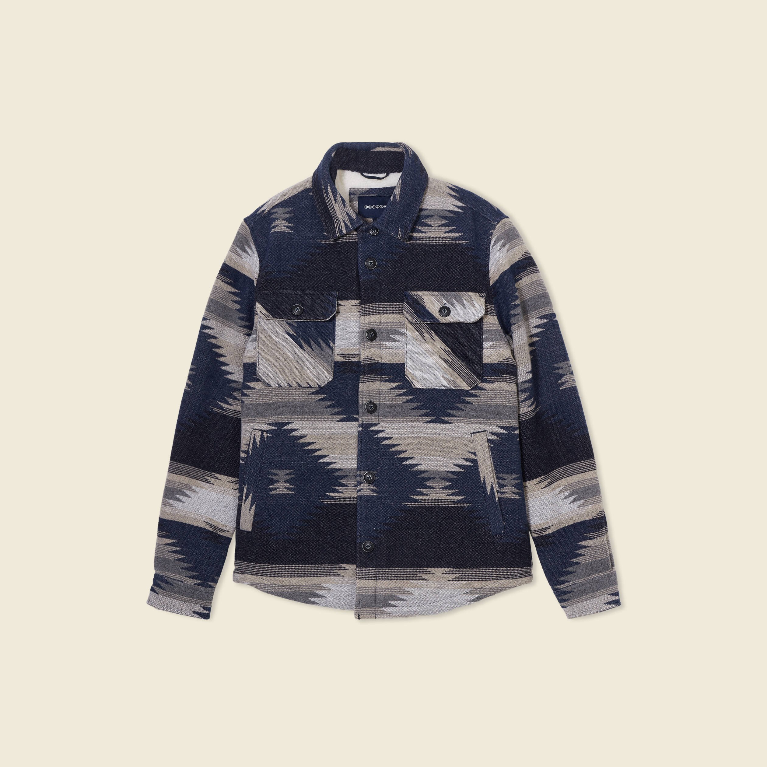 Veste surchemise droite bleu marine homme