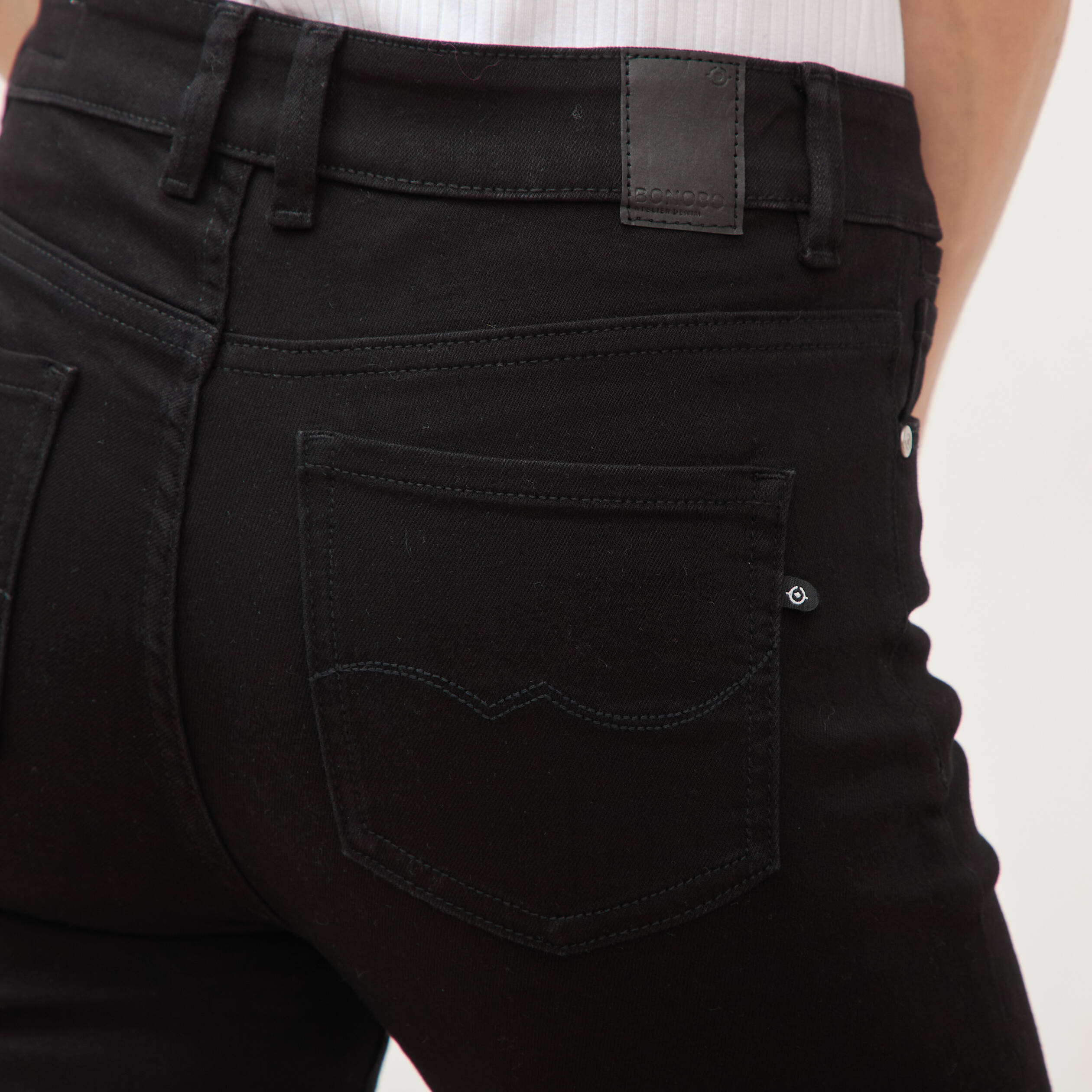 Jeans bootcut denim noir femme
