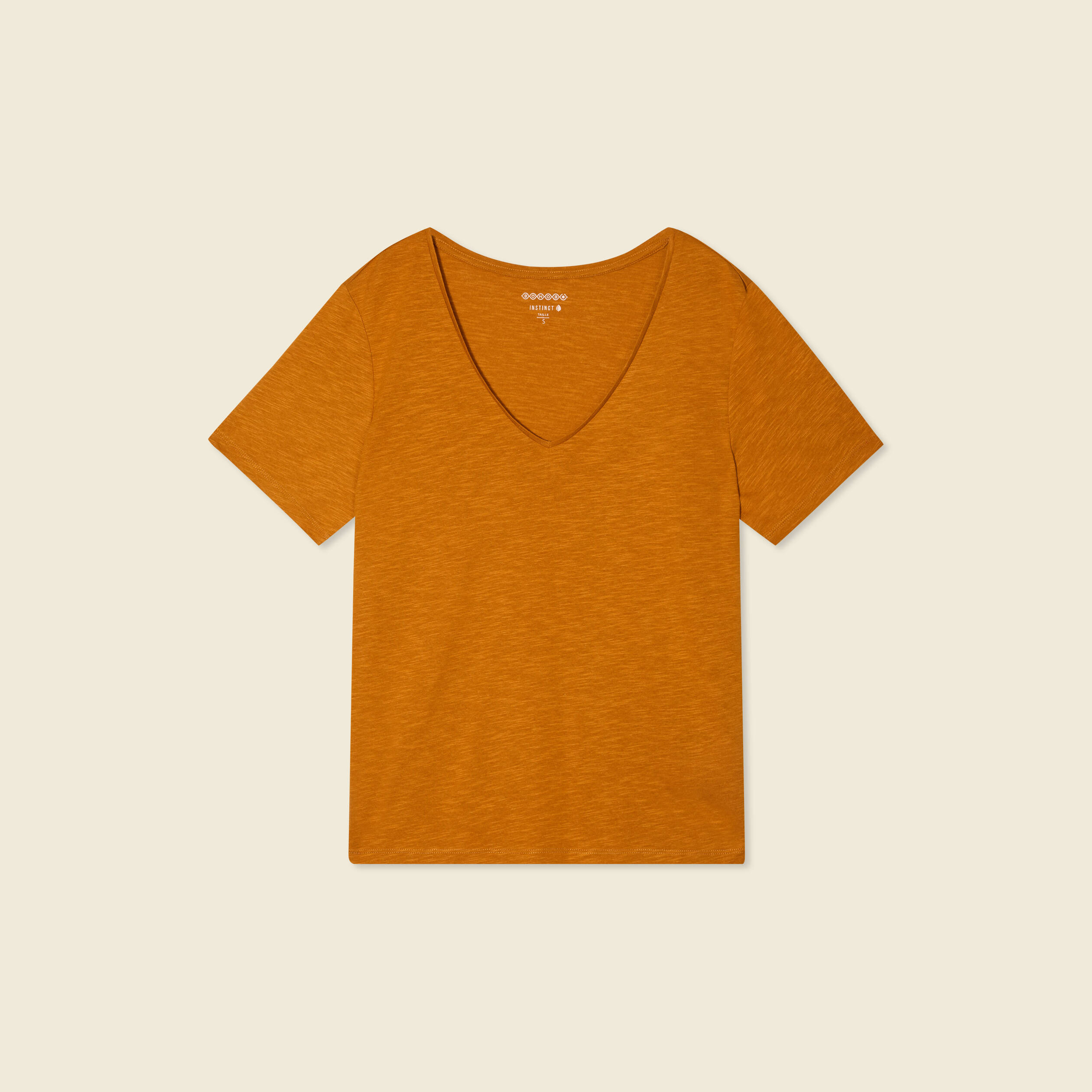 t shirt manches courtes orange fonce femme T-shirt manches courtes orange foncé femme