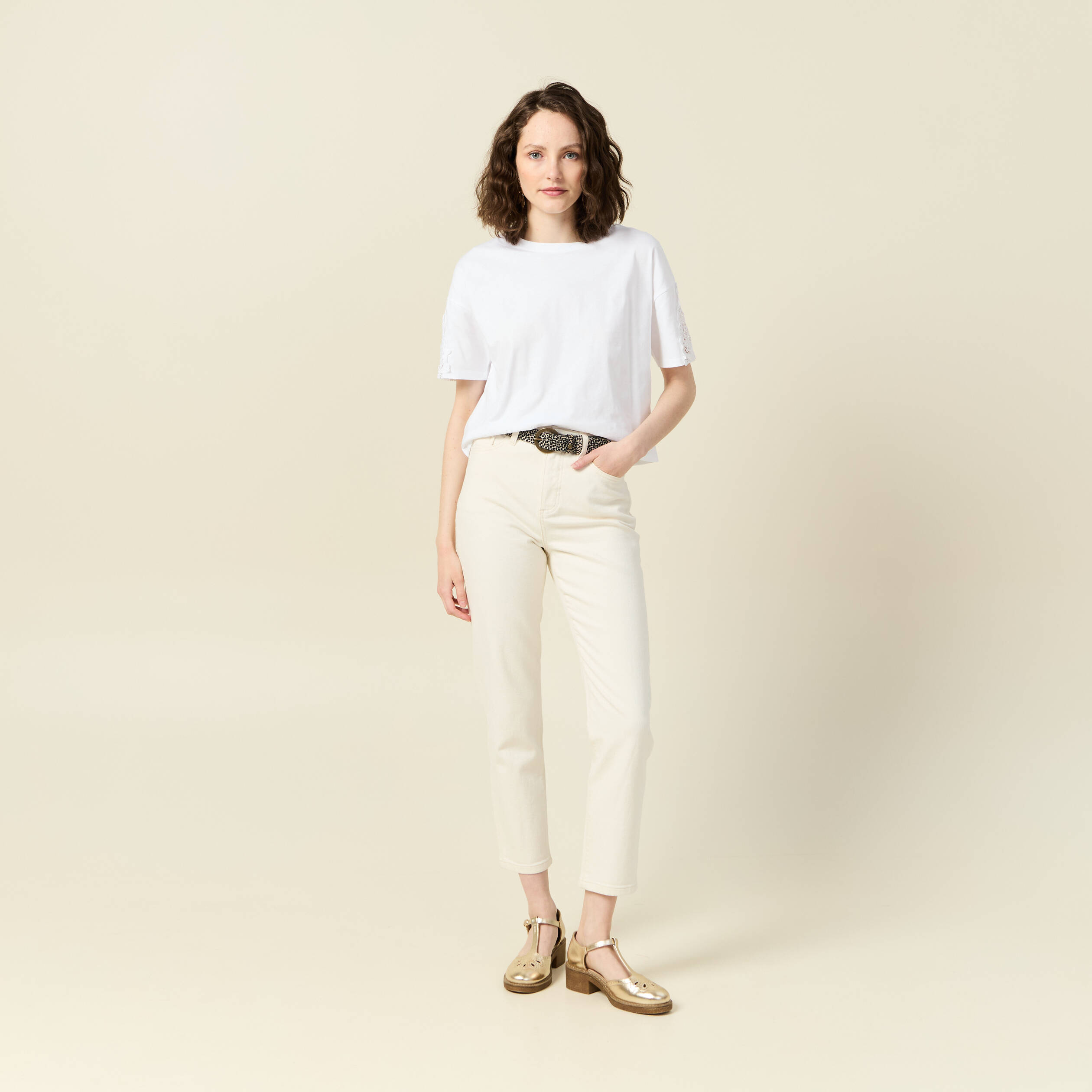 t shirt manches courtes blanc femme T-shirt manches courtes blanc femme