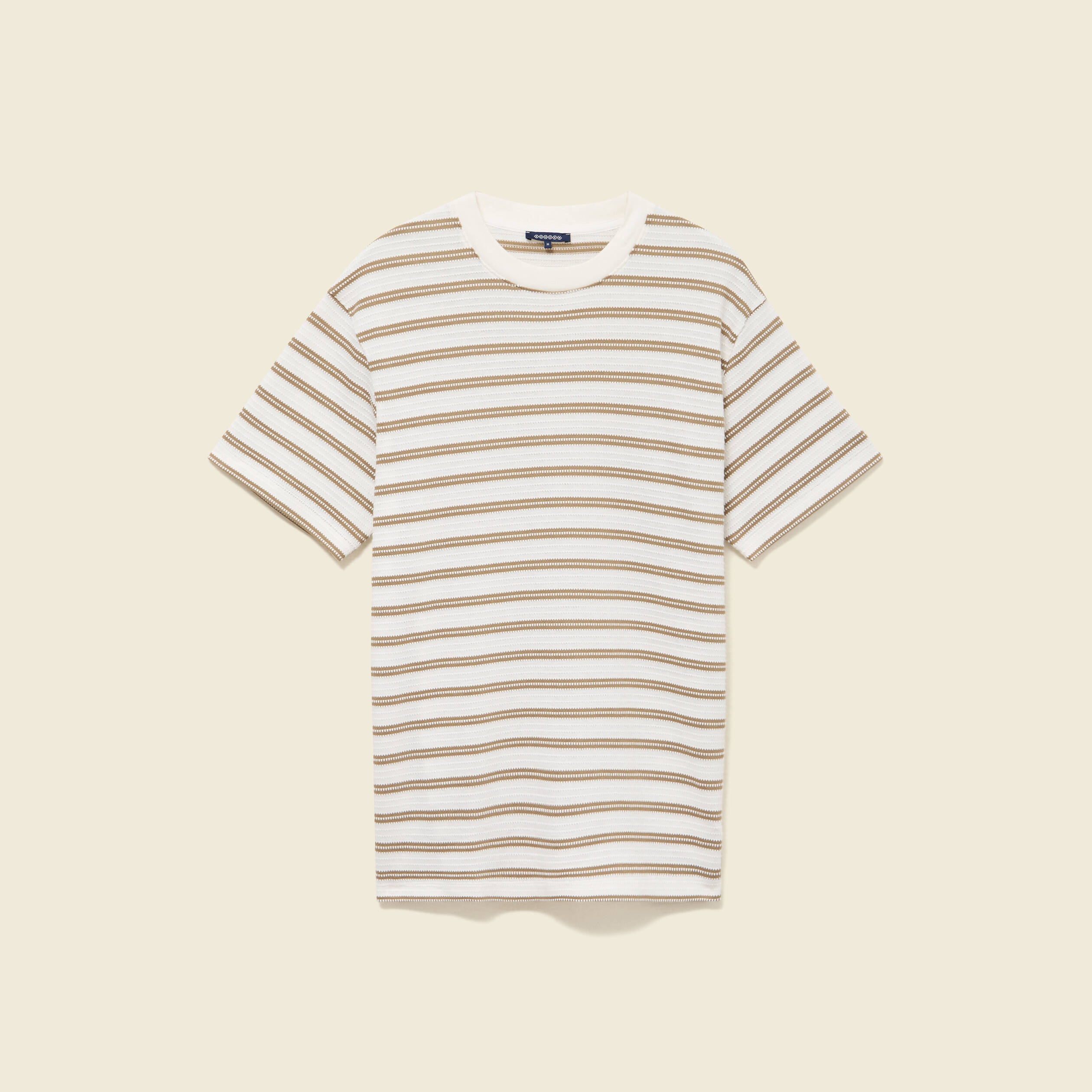 T-shirt ample en coton col rond beige fonce homme