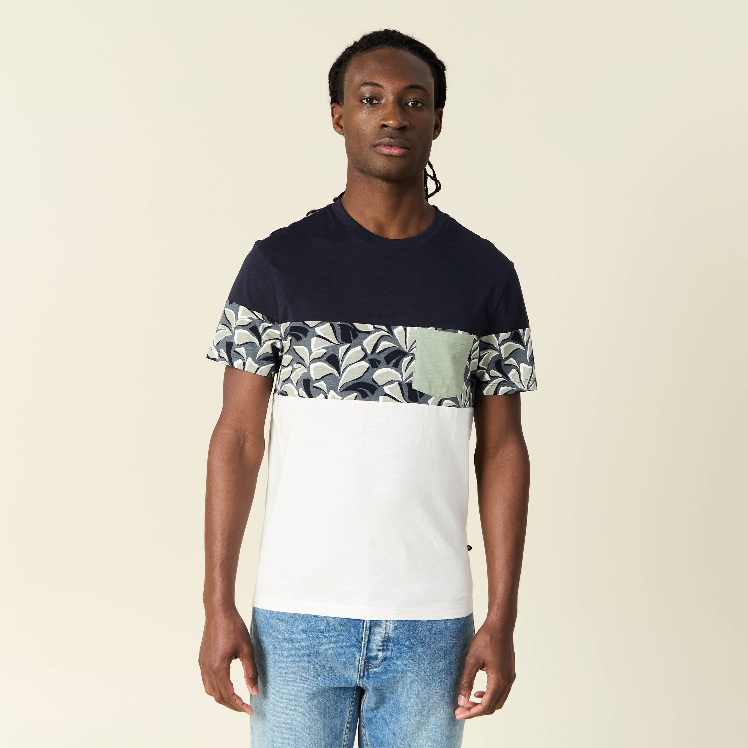 t shirt manches courtes ecru homme T-shirt manches courtes ecru homme