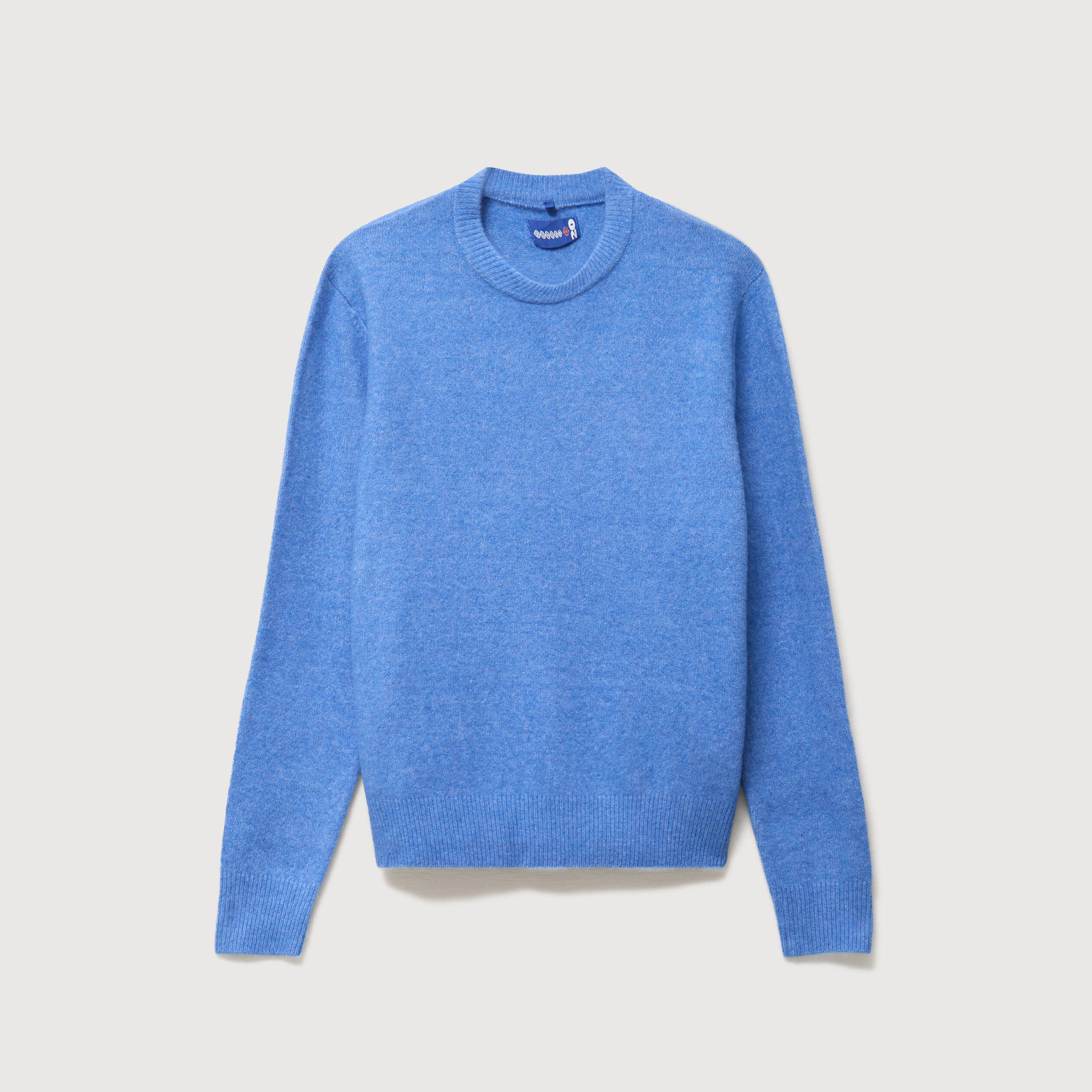 Pull manches longues col rond bleu violet homme
