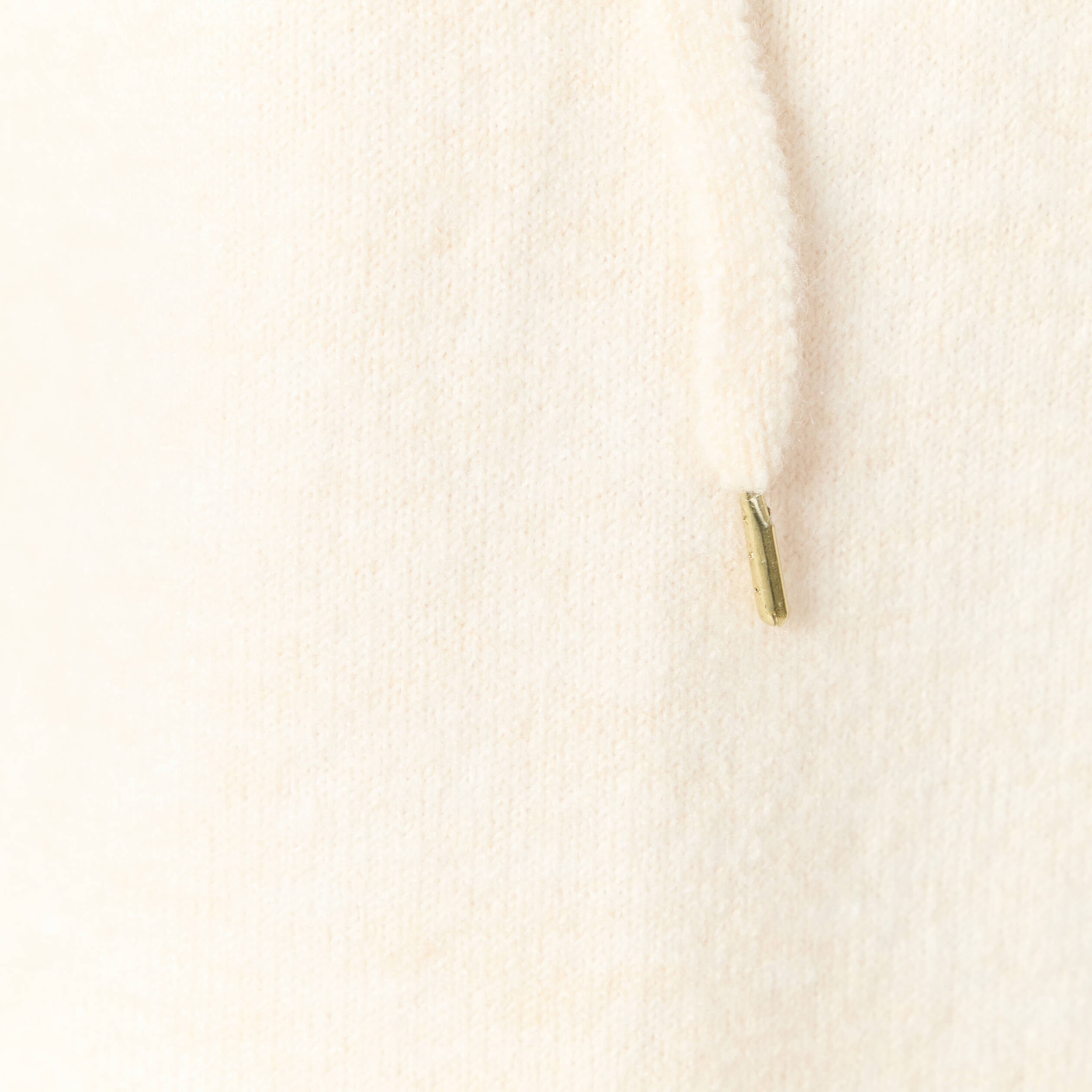 Pull &agrave; capuche zipp&eacute; creme femme