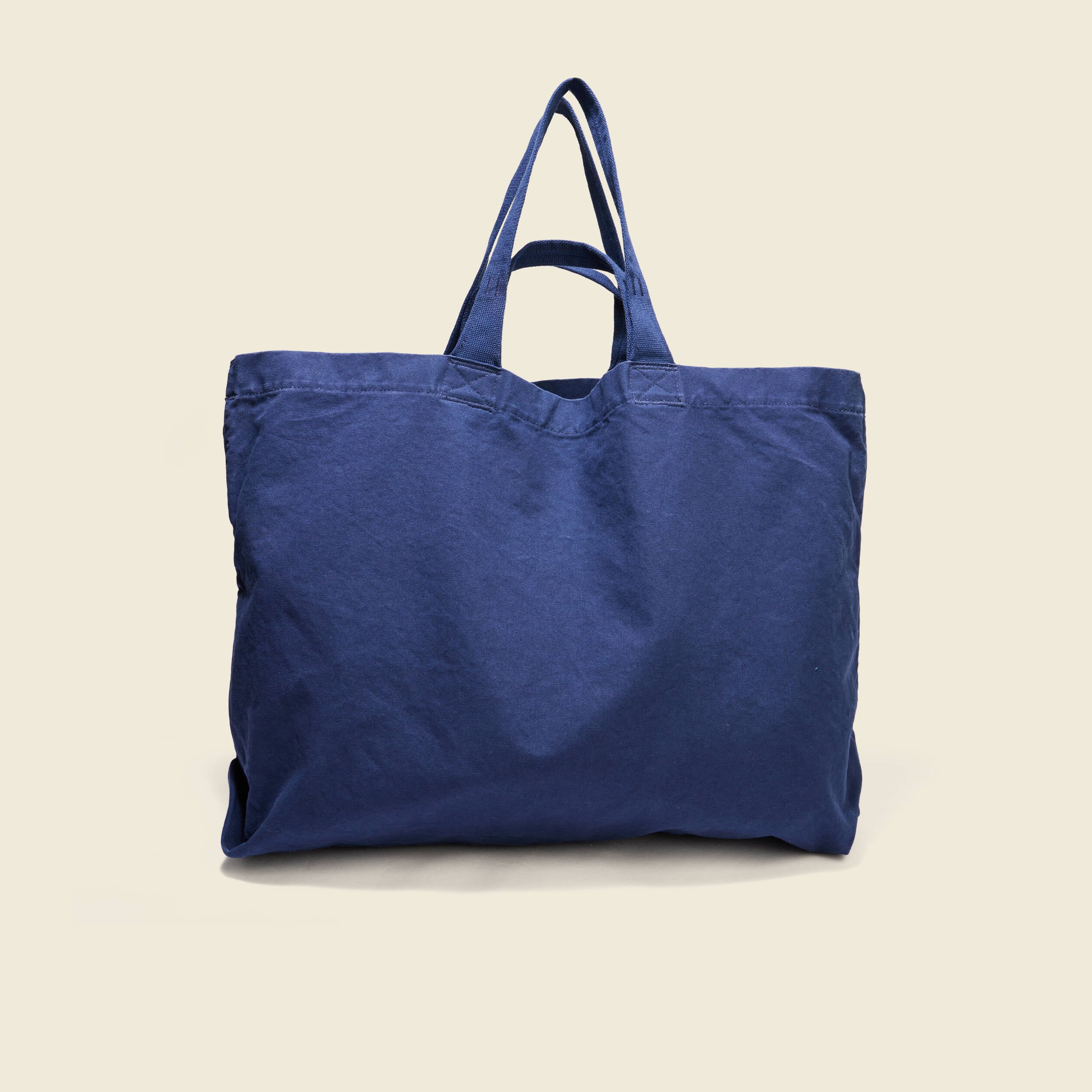 Sac cabas en coton bleu fonc&eacute; homme