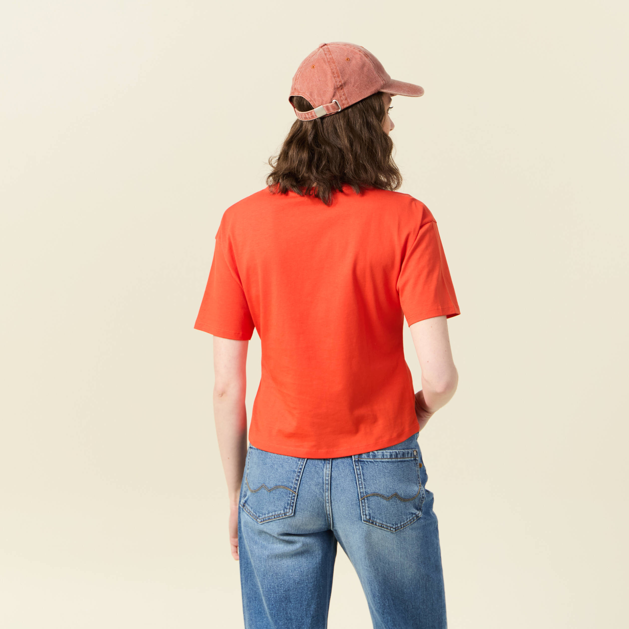 t shirt manches courtes noeud orange femme T-shirt manches courtes noeud orange femme