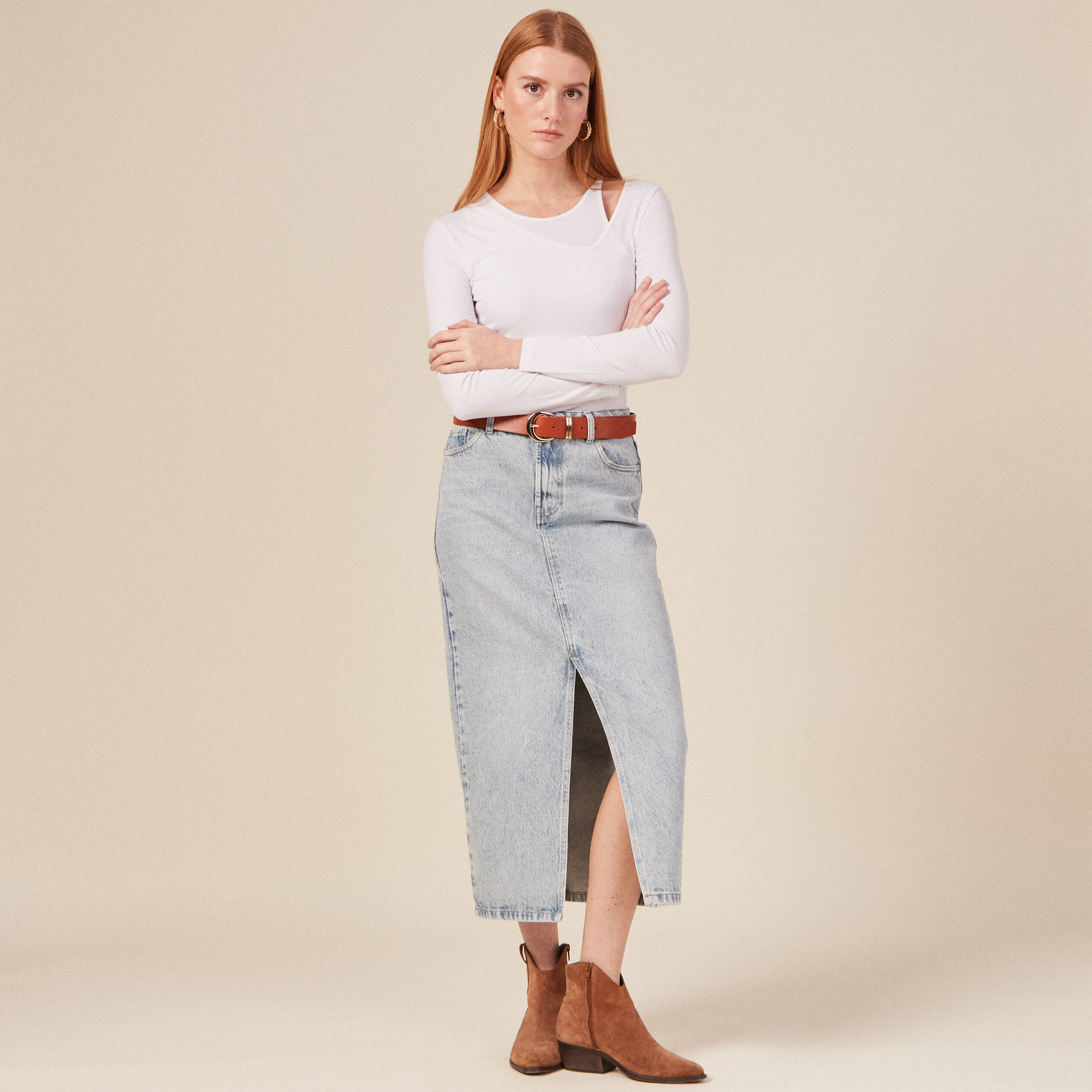 t shirt cotele eco responsable blanc femme T-shirt côtelé éco-responsable blanc femme