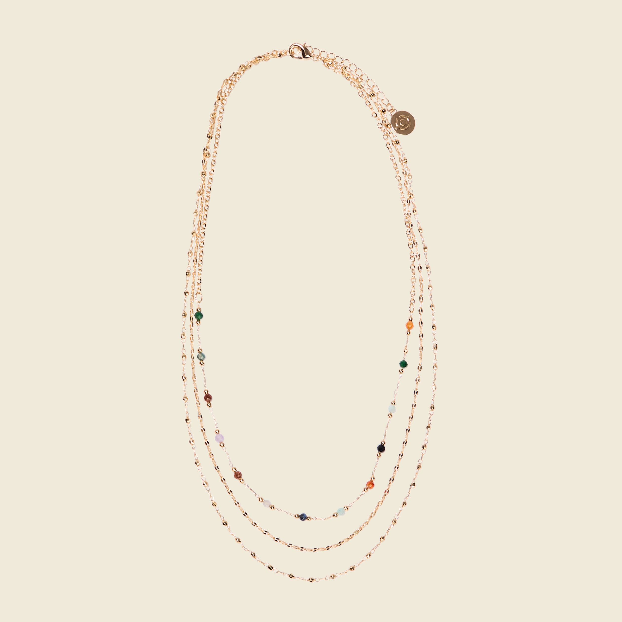 collier multirangs perles couleur or femme Collier multirangs perles couleur or femme