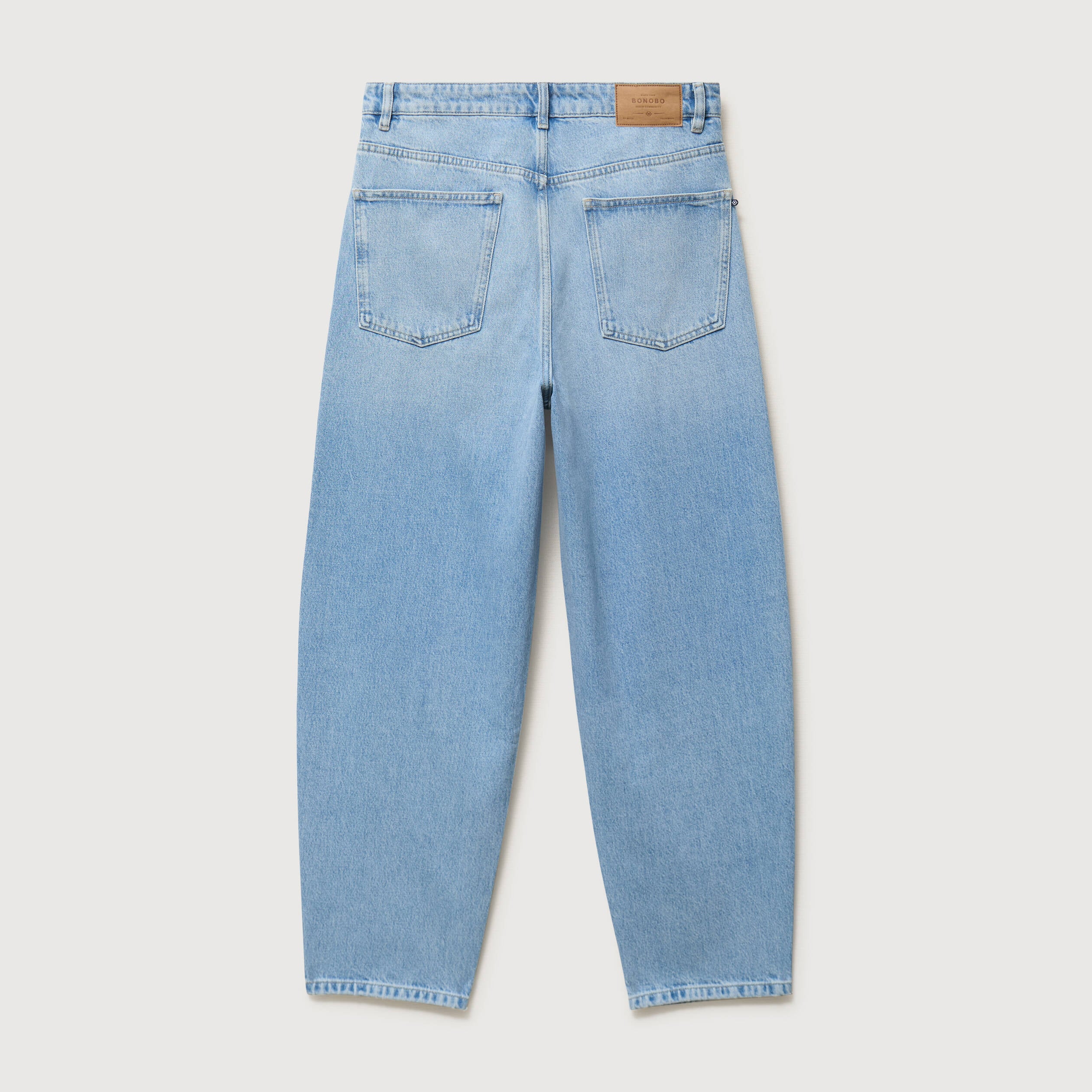Jeans large longueur 32 en coton denim bleach homme