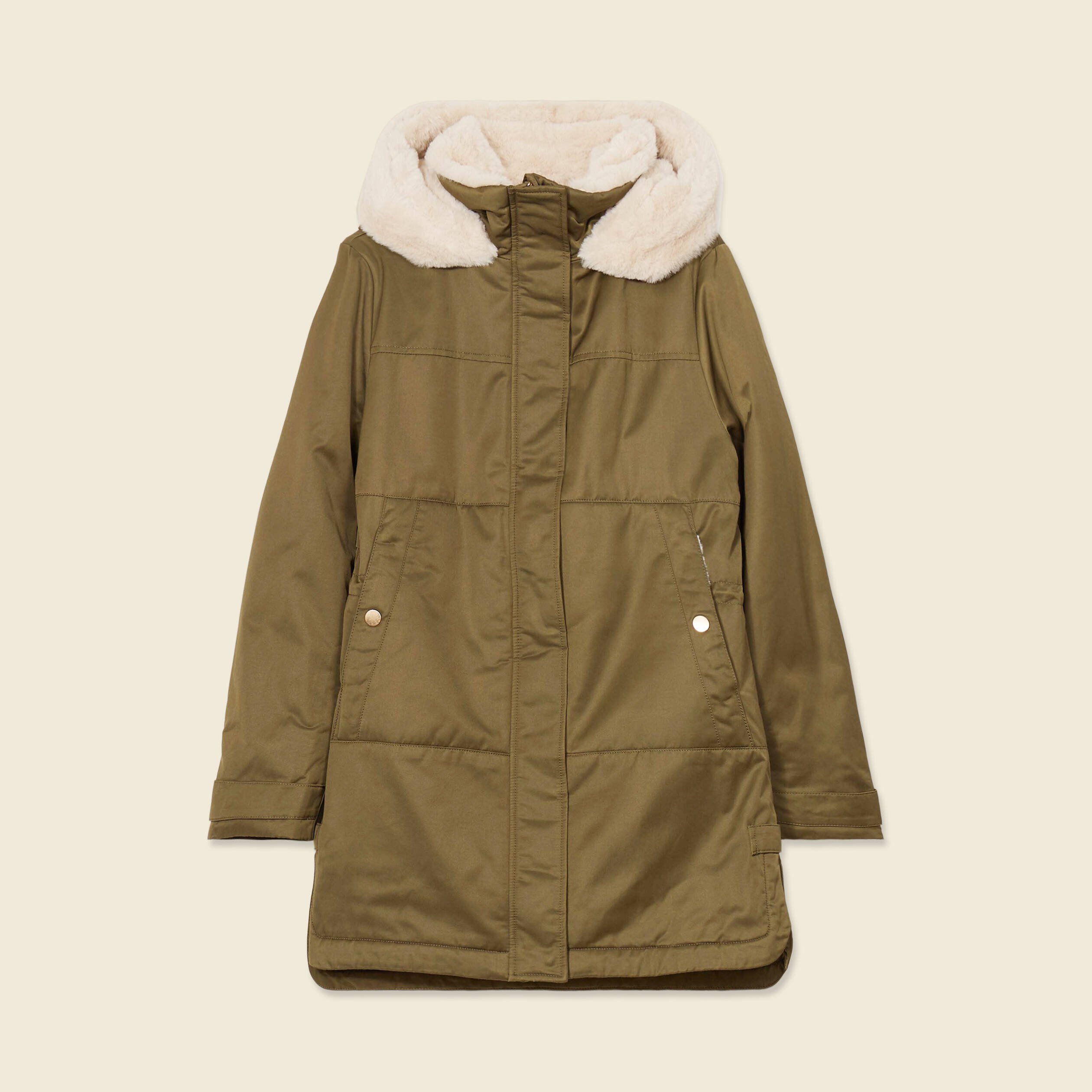 parka droite a capuche vert kaki femme Parka droite à capuche vert kaki femme