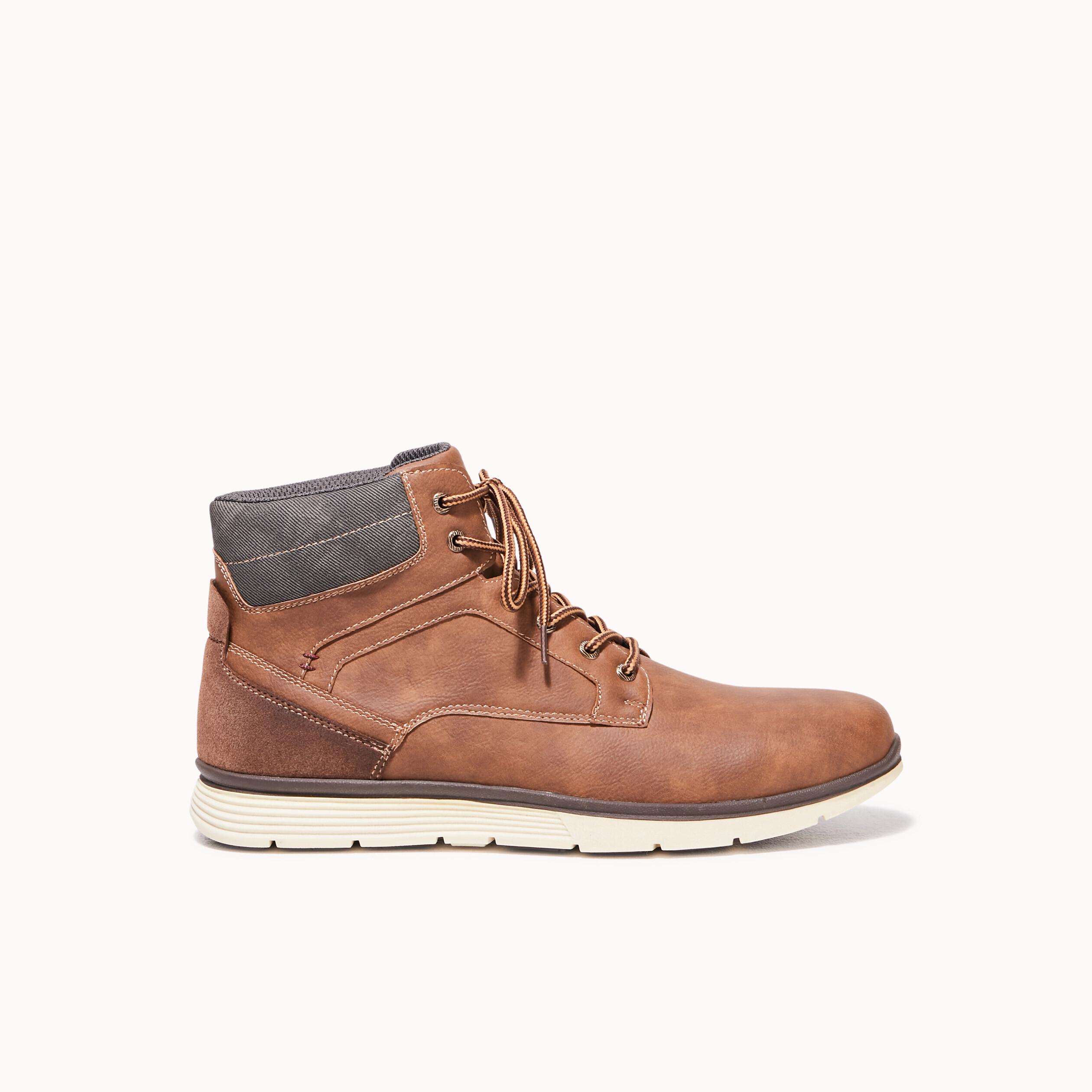 Bottines plates marron homme