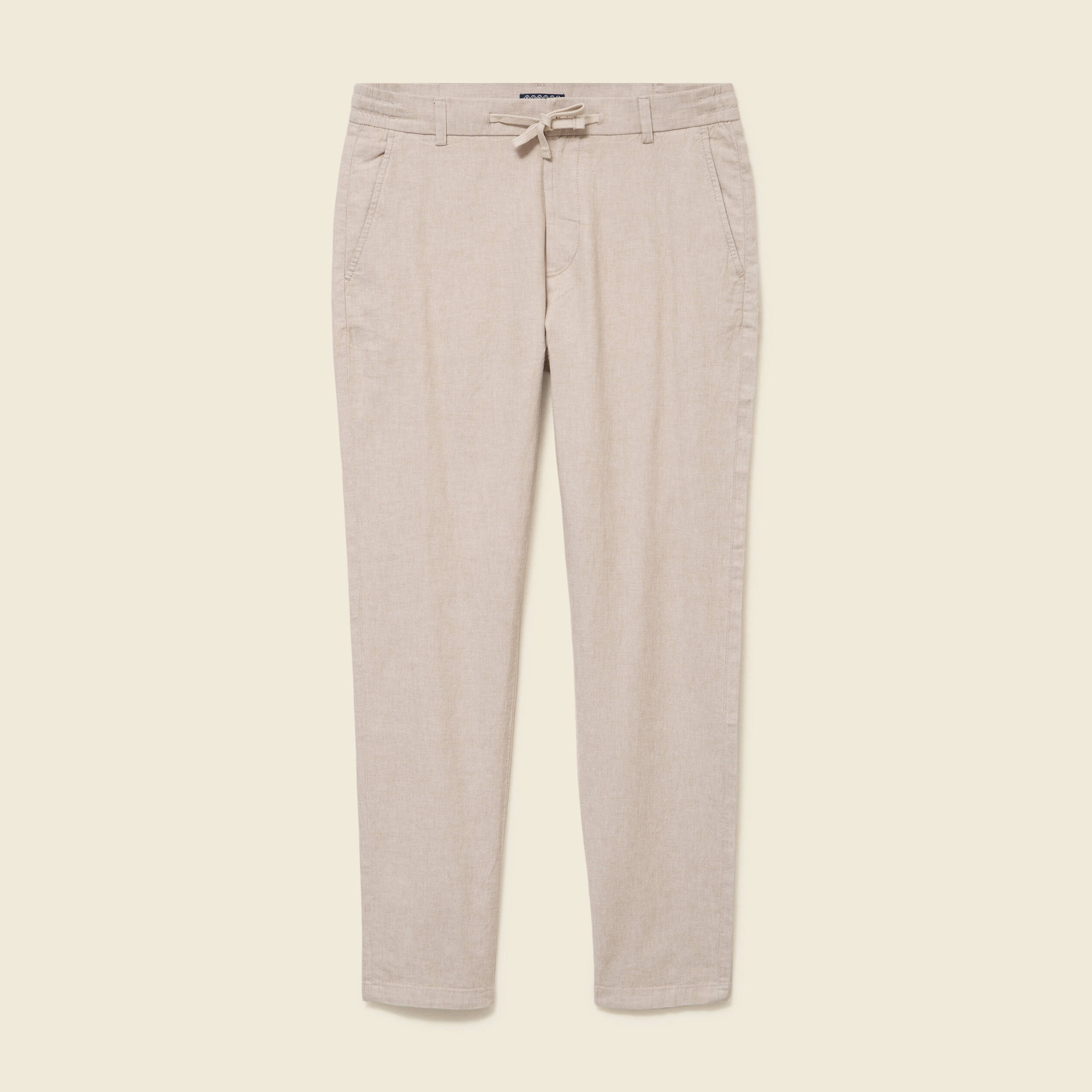 Chino coupe droite longueur 32 beige homme