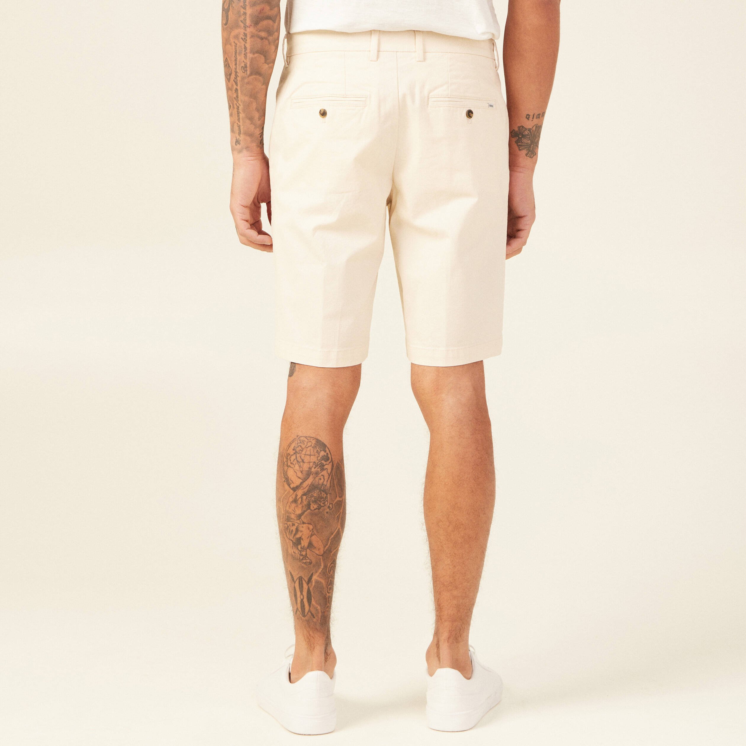 bermuda droit eco responsable ecru homme Bermuda droit éco-responsable ecru homme