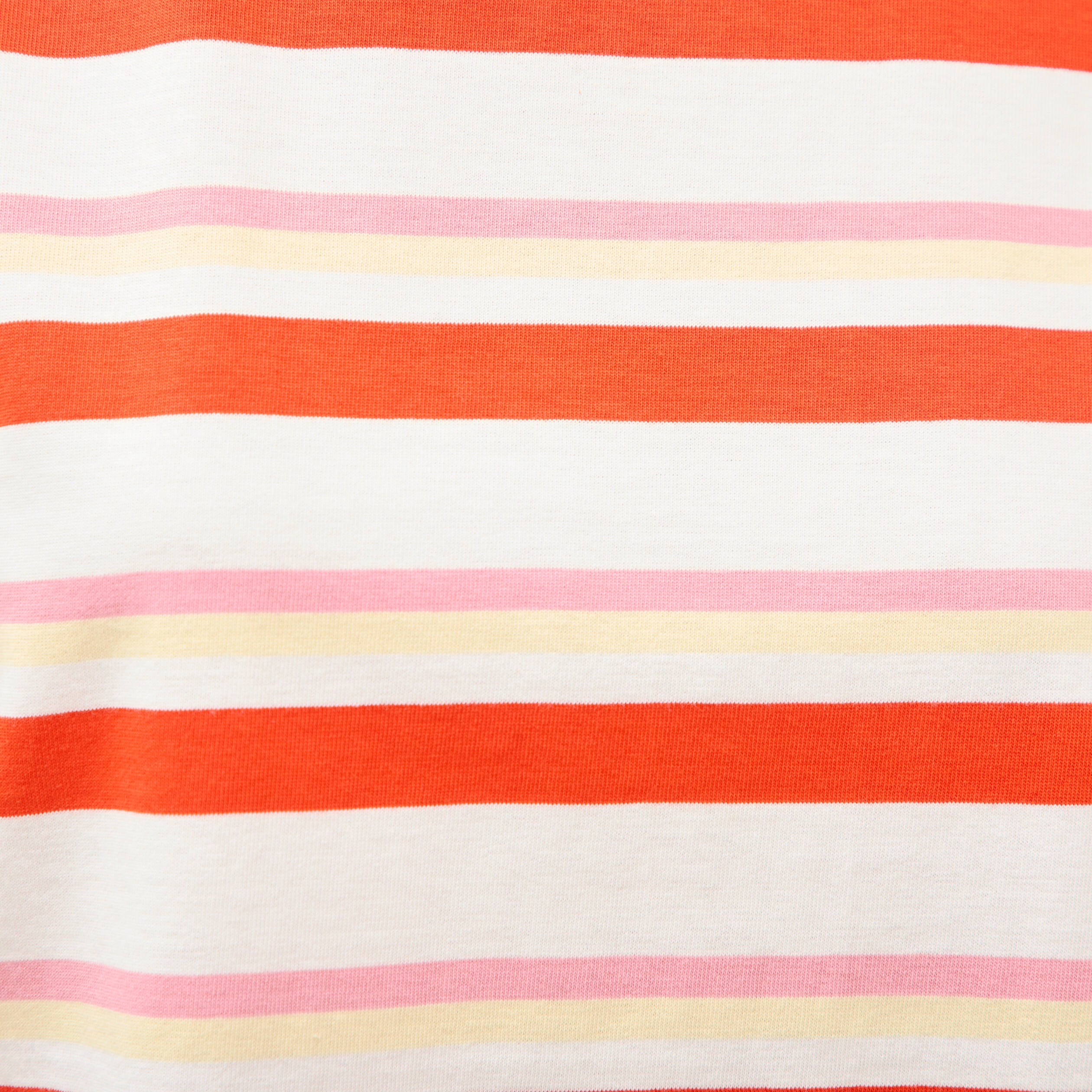D&eacute;bardeur ray&eacute; col rond en coton rouge femme
