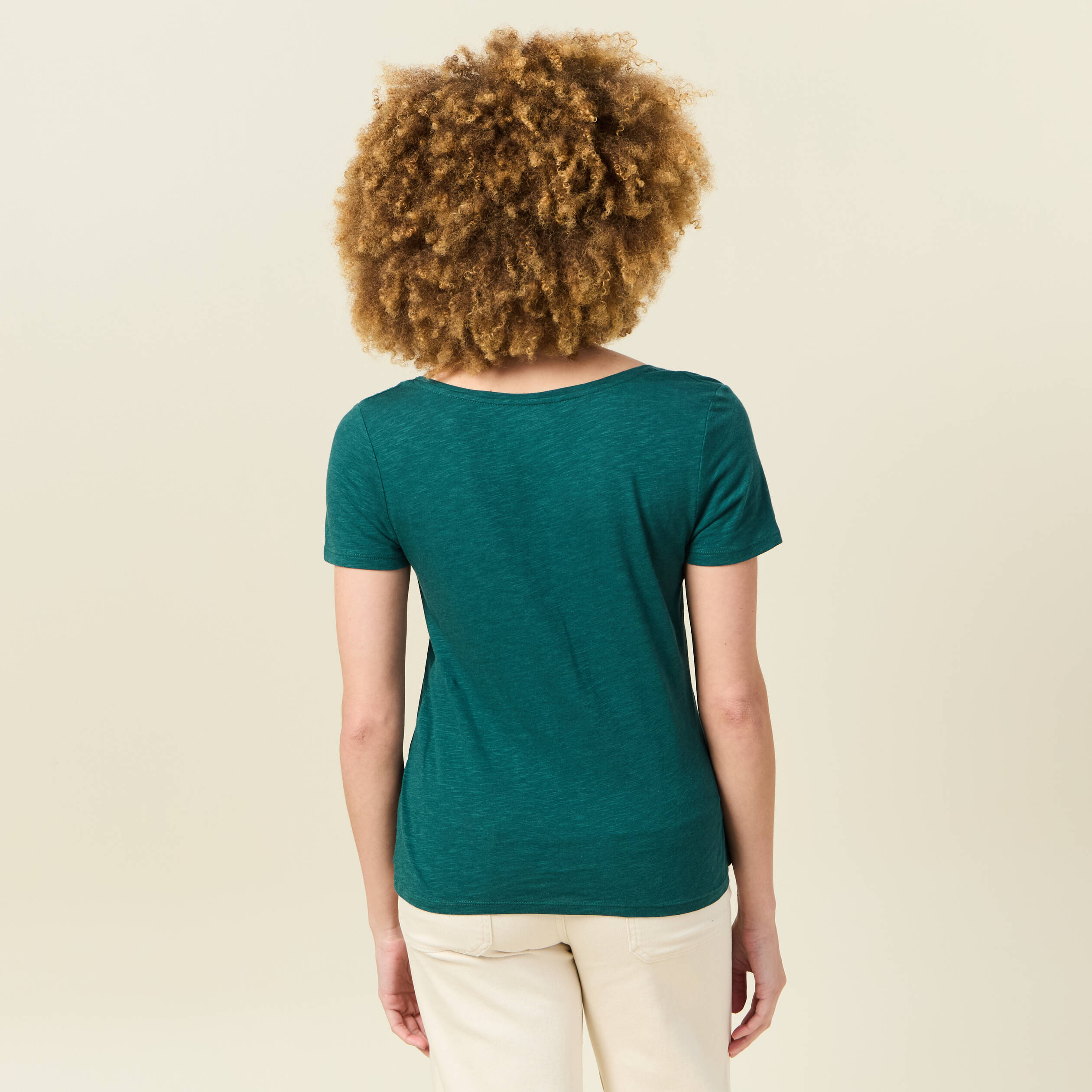 t shirt manches courtes vert canard femme T-shirt manches courtes vert canard femme