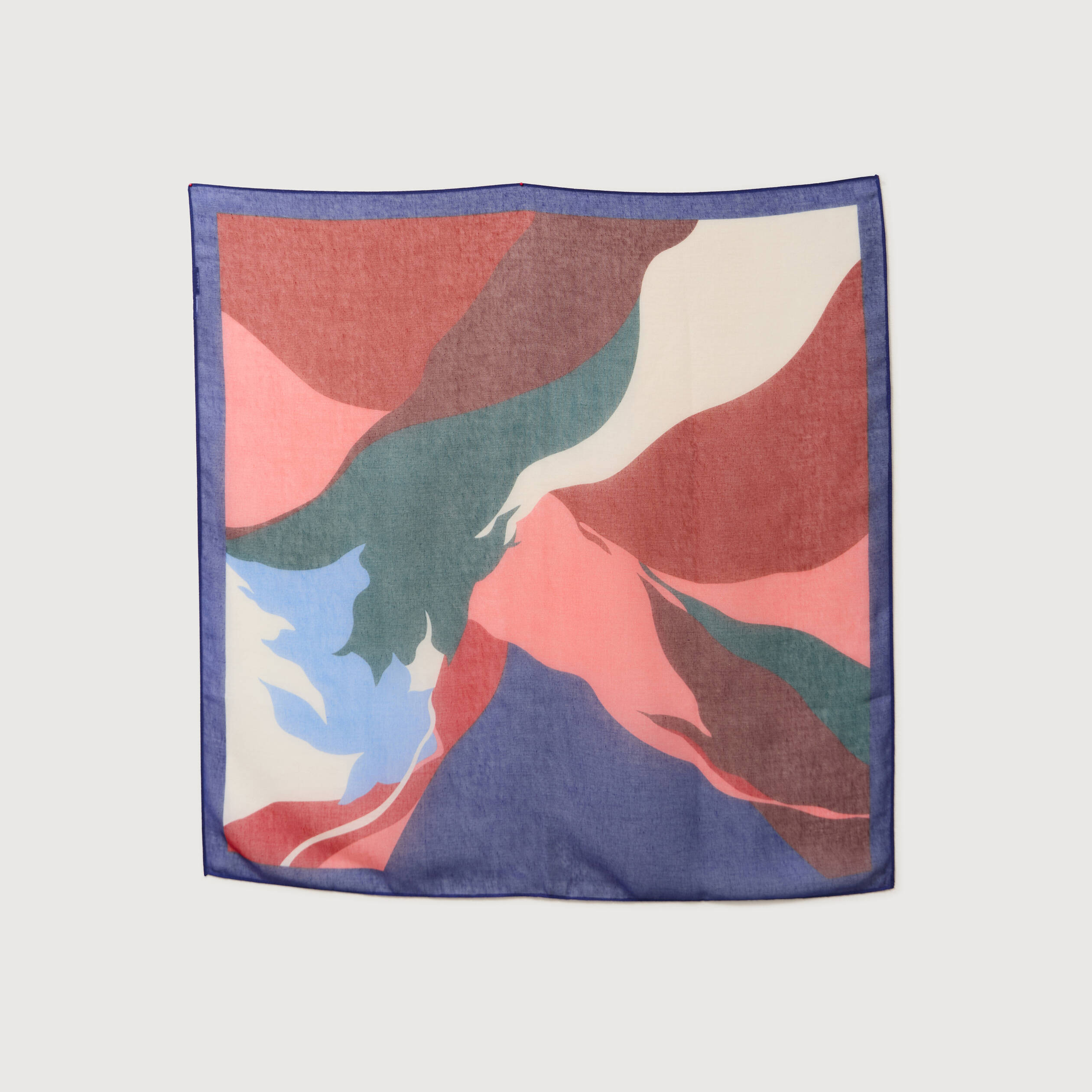 Foulard en voile transparent ecru femme
