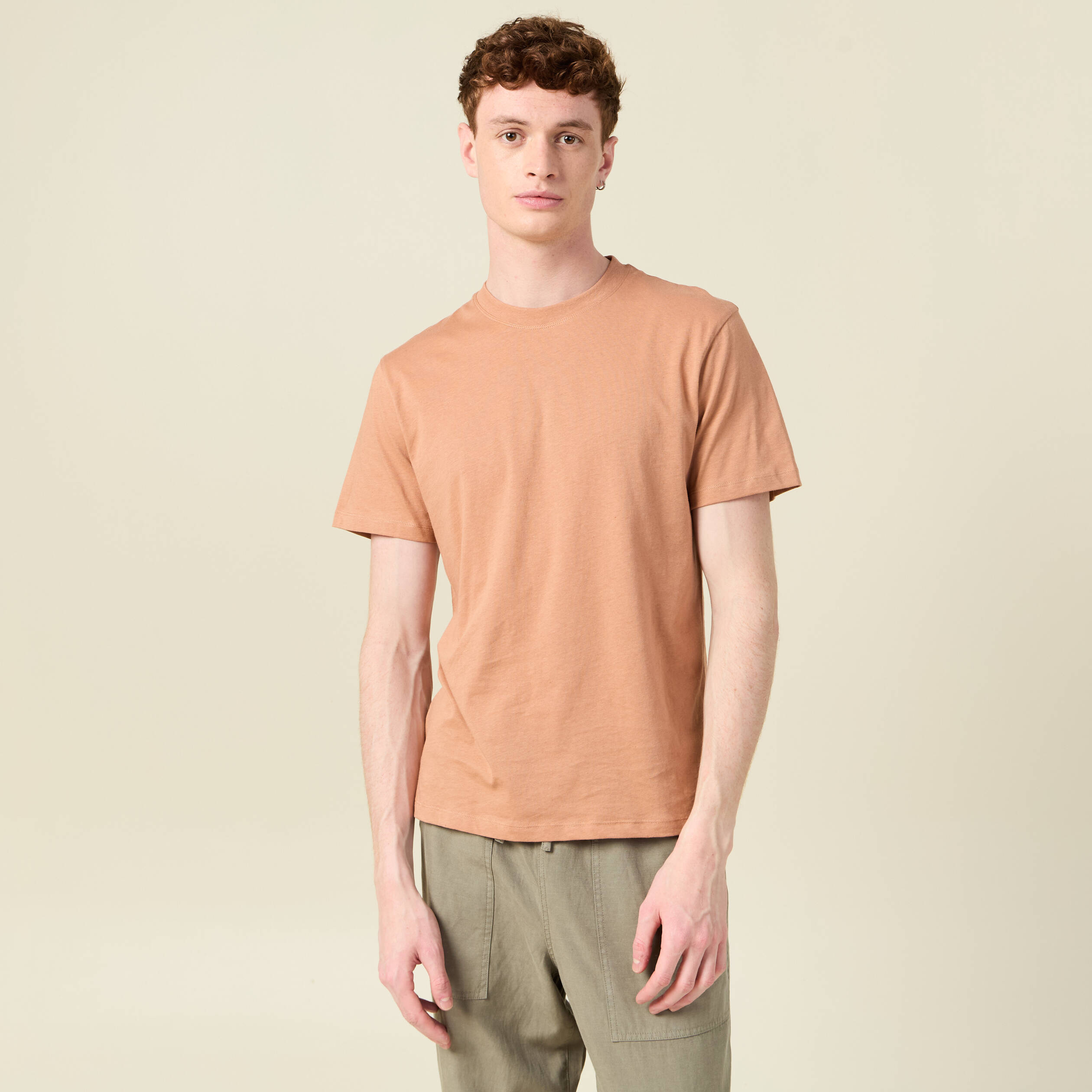 t shirt manches courtes vieux rose homme T-shirt manches courtes vieux rose homme