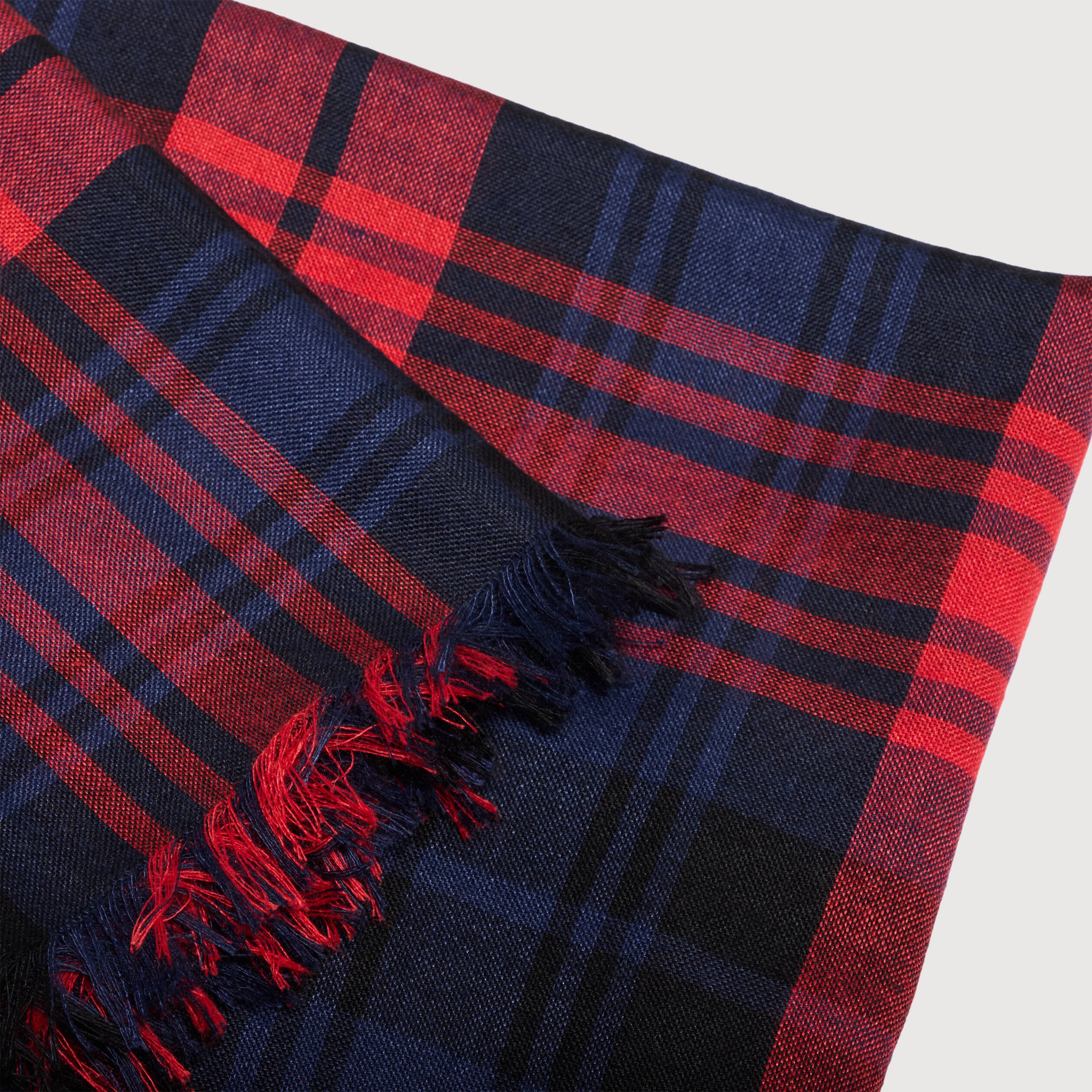Foulard &agrave; carreaux rouge femme