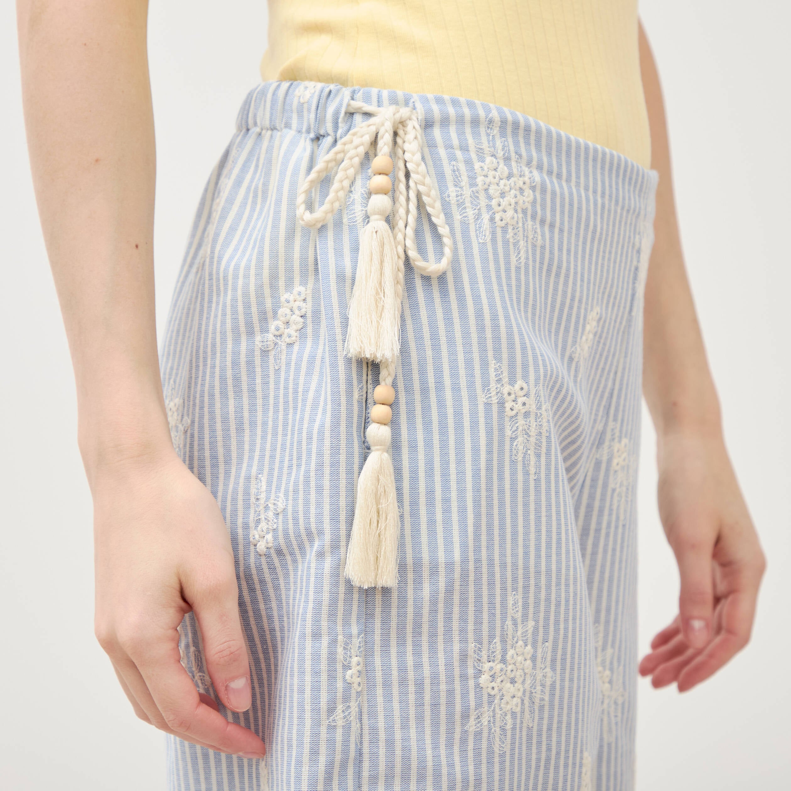 Pantalon loose taille standard bleu clair femme