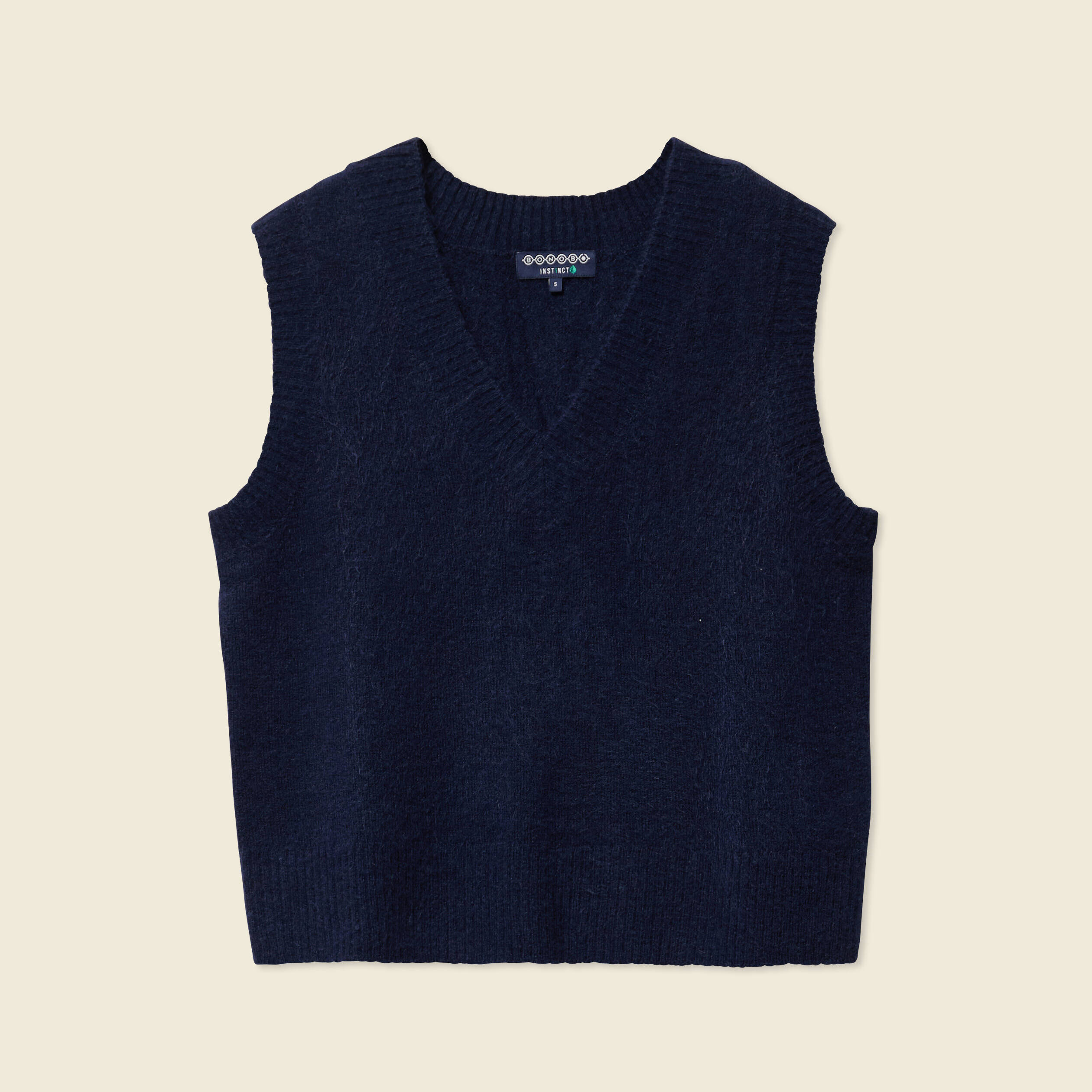 pull sans manches col en v bleu marine femme Pull sans manches col en V bleu marine femme