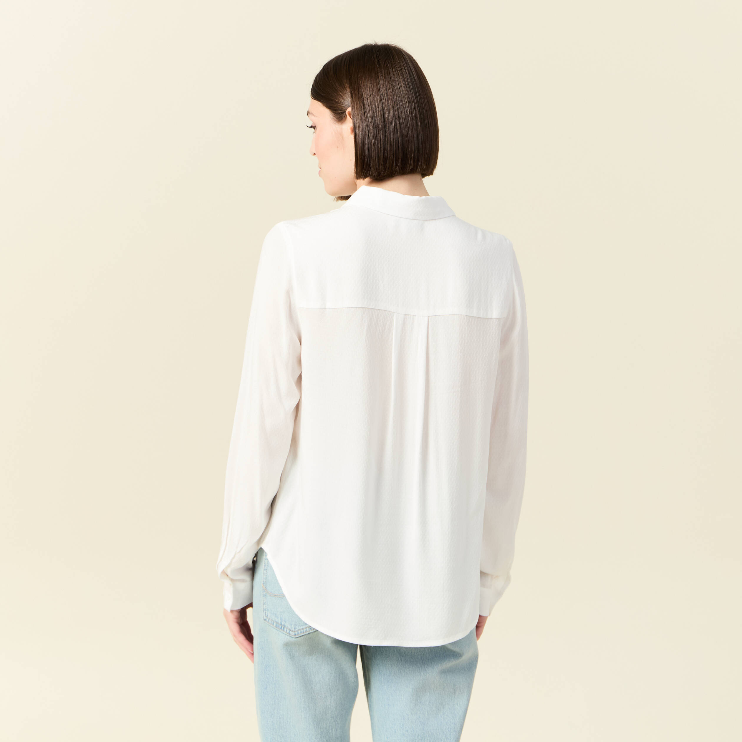 chemise manches longues fluide blanc femme Chemise manches longues fluide blanc femme