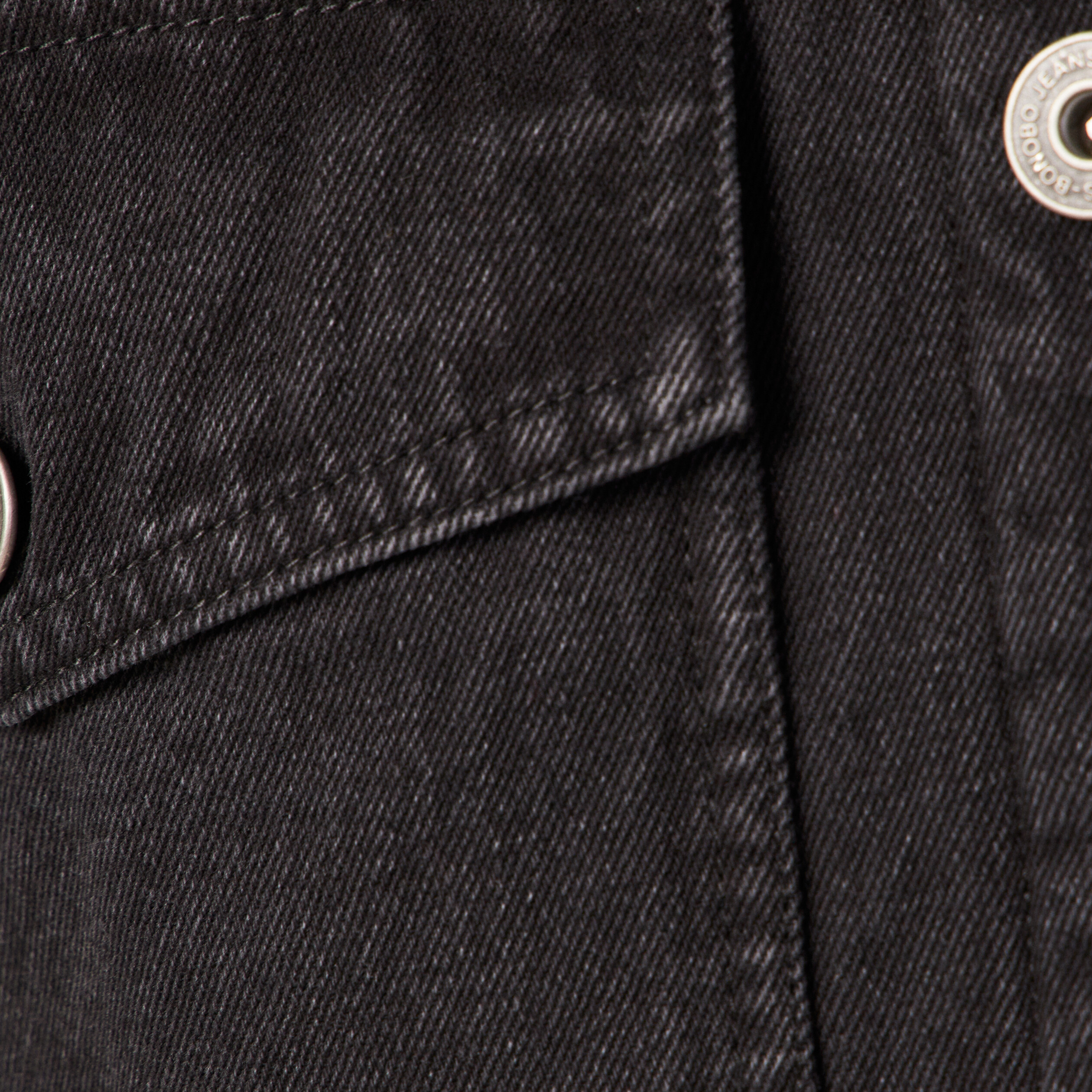 Veste droite en jean denim noir homme