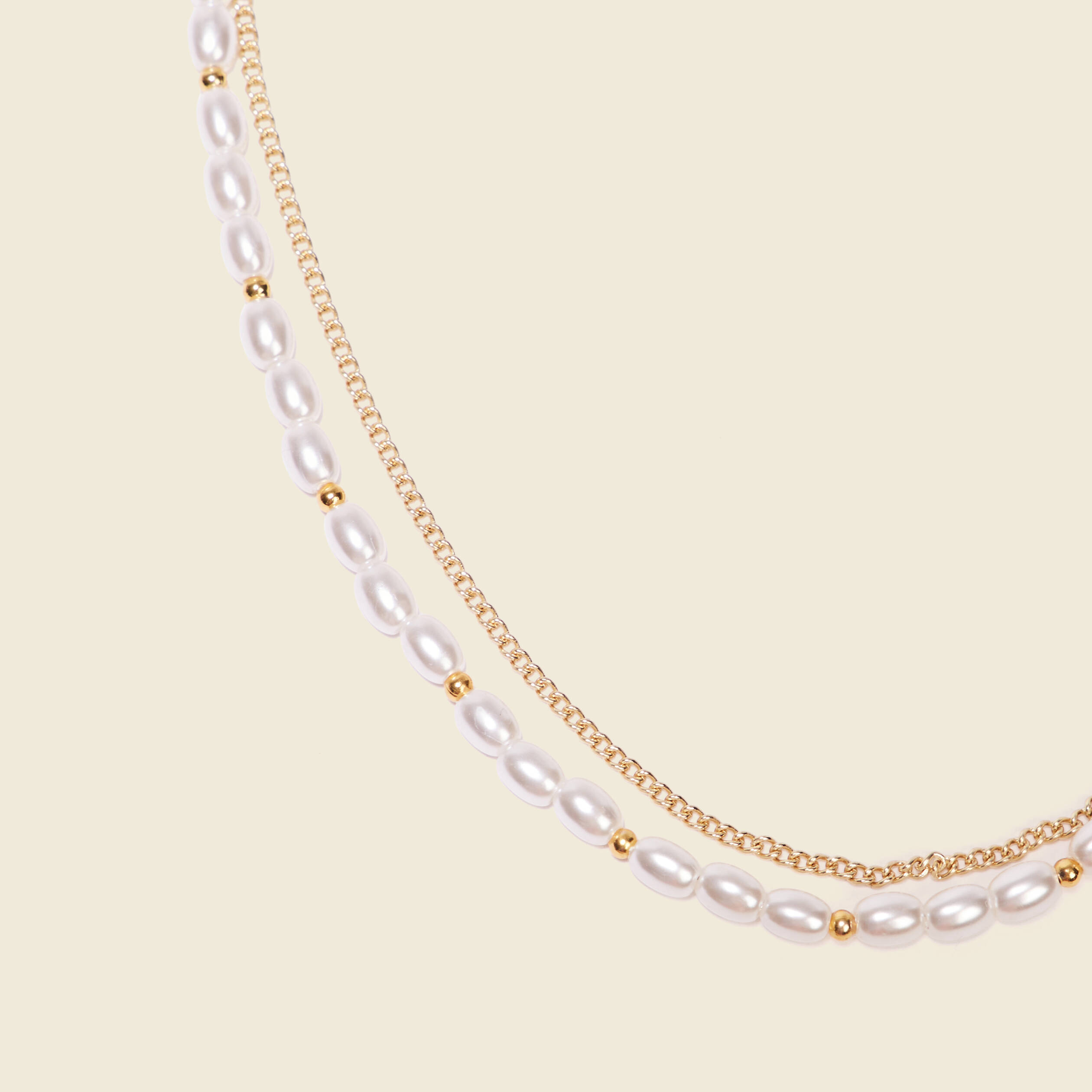 double collier a perles blanc femme Double collier à perles blanc femme